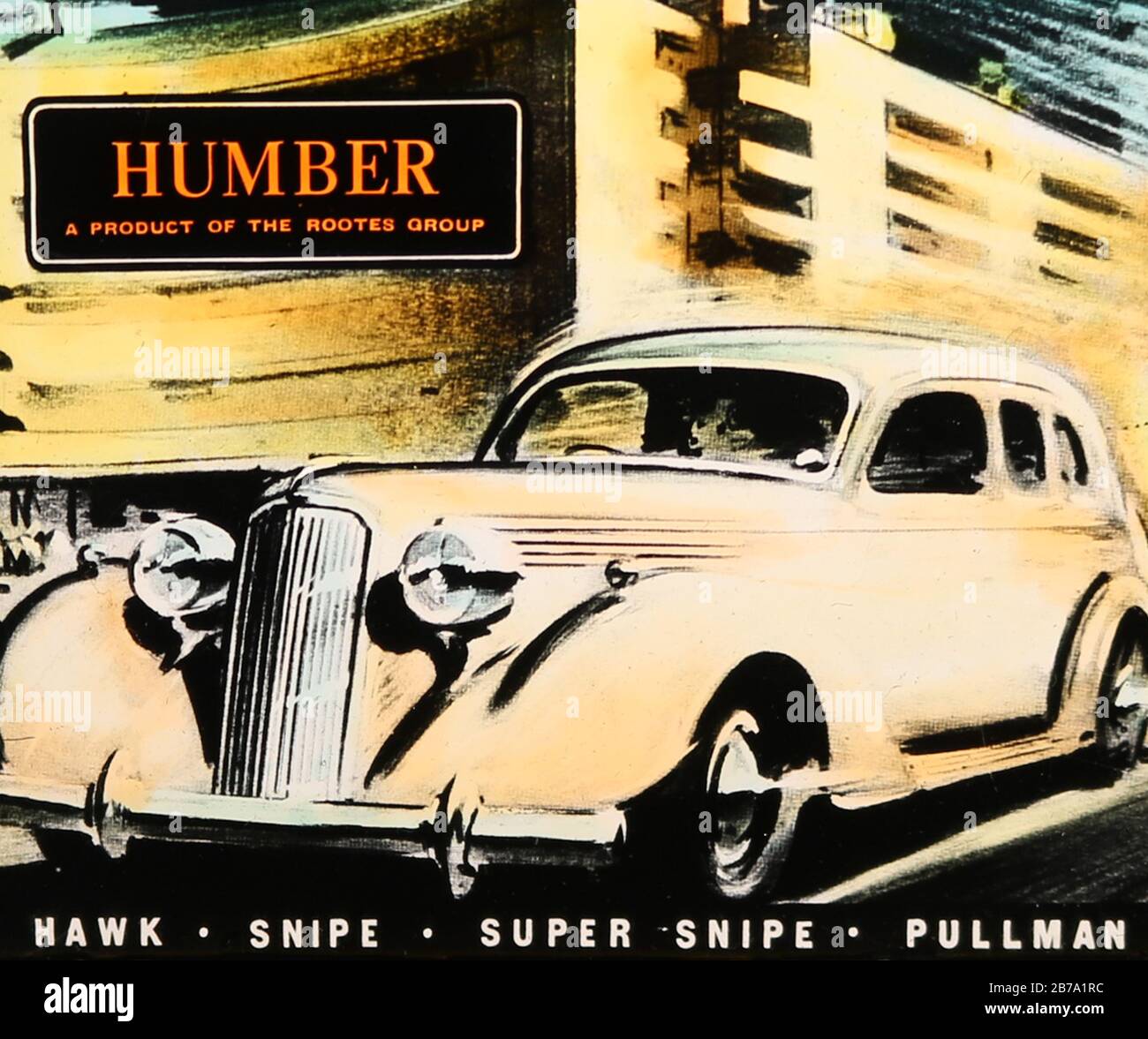 Humber automobili cinema pubblicità, probabilmente anni '40 Foto Stock