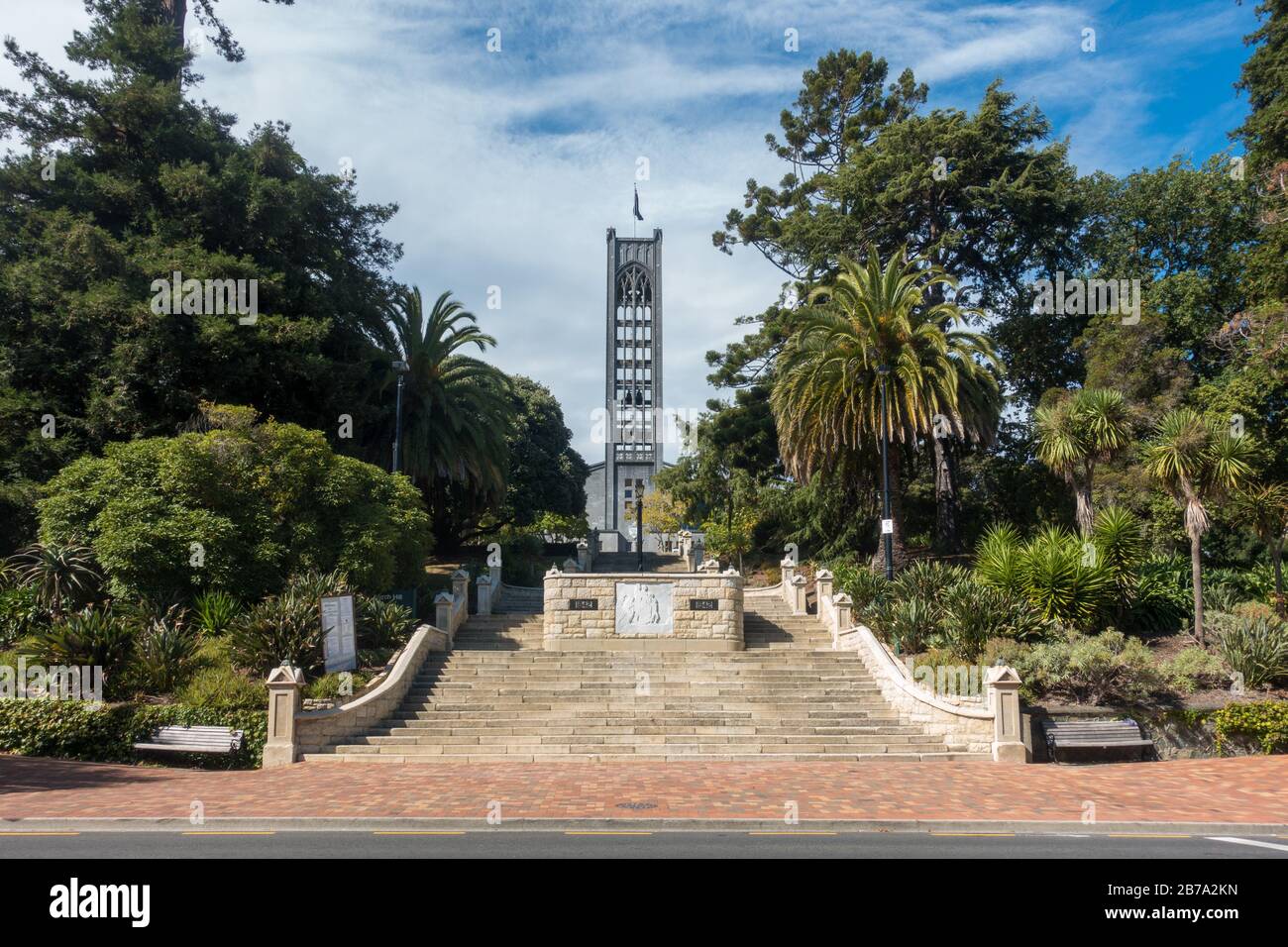 Nelson è una città cattedrale sull'Isola del Sud della Nuova Zelanda. E' un luogo turistico con una galleria d'arte, cattedrale ed edifici storici. Foto Stock