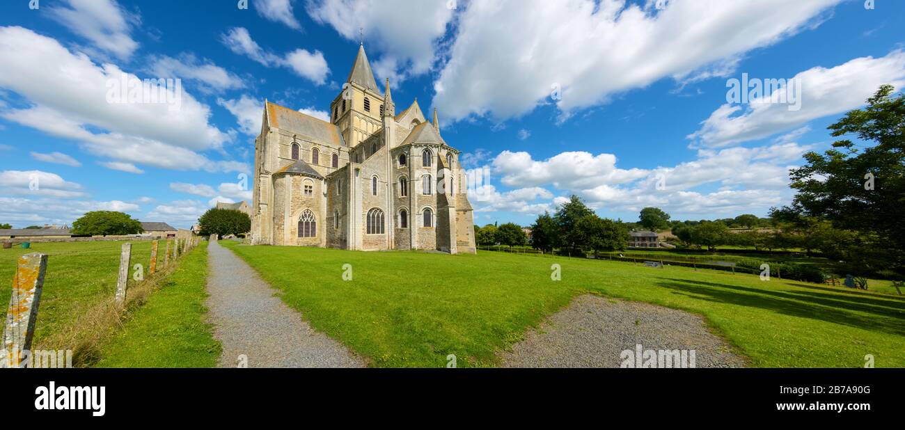 Cerisy la Foret chiesa abbaziale in Normandia, Francia. Foto Stock