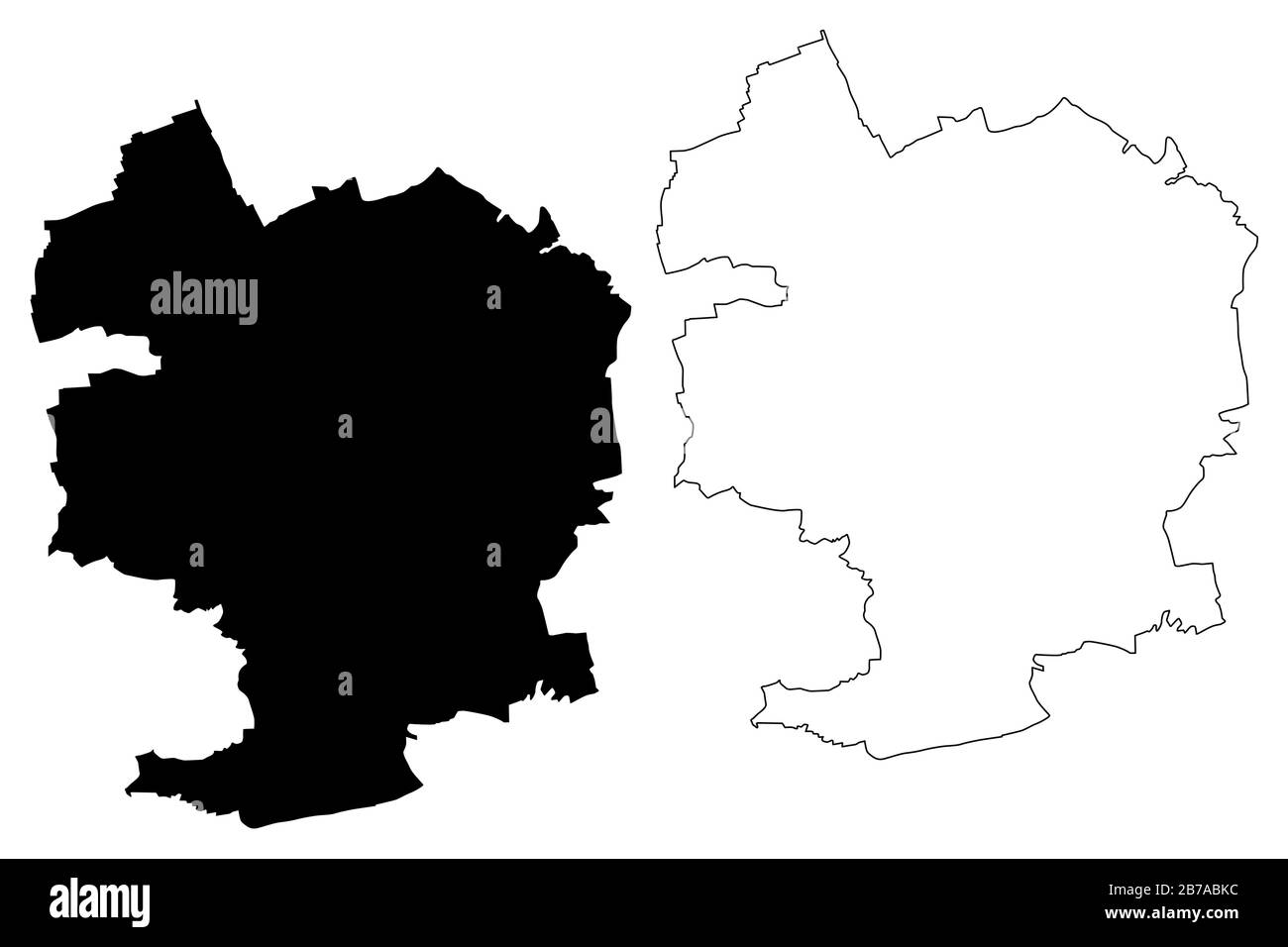 Jena City (Repubblica federale di Germania, Turingia) mappa vettoriale illustrazione, schizzo di scarabocchio Città di Jena mappa Illustrazione Vettoriale
