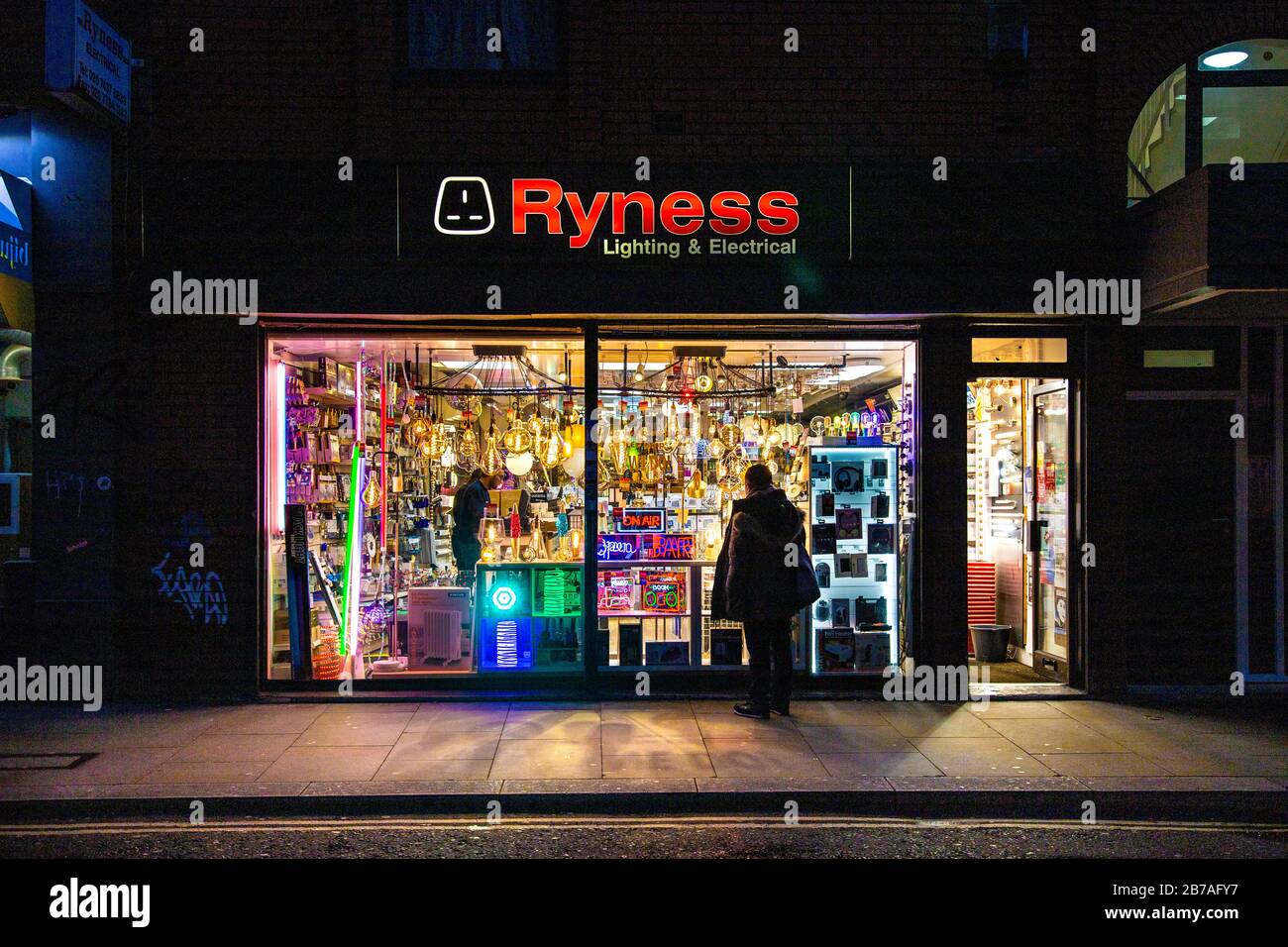 Negozio di illuminazione Ryness a Soho, Londra, Regno Unito Foto Stock