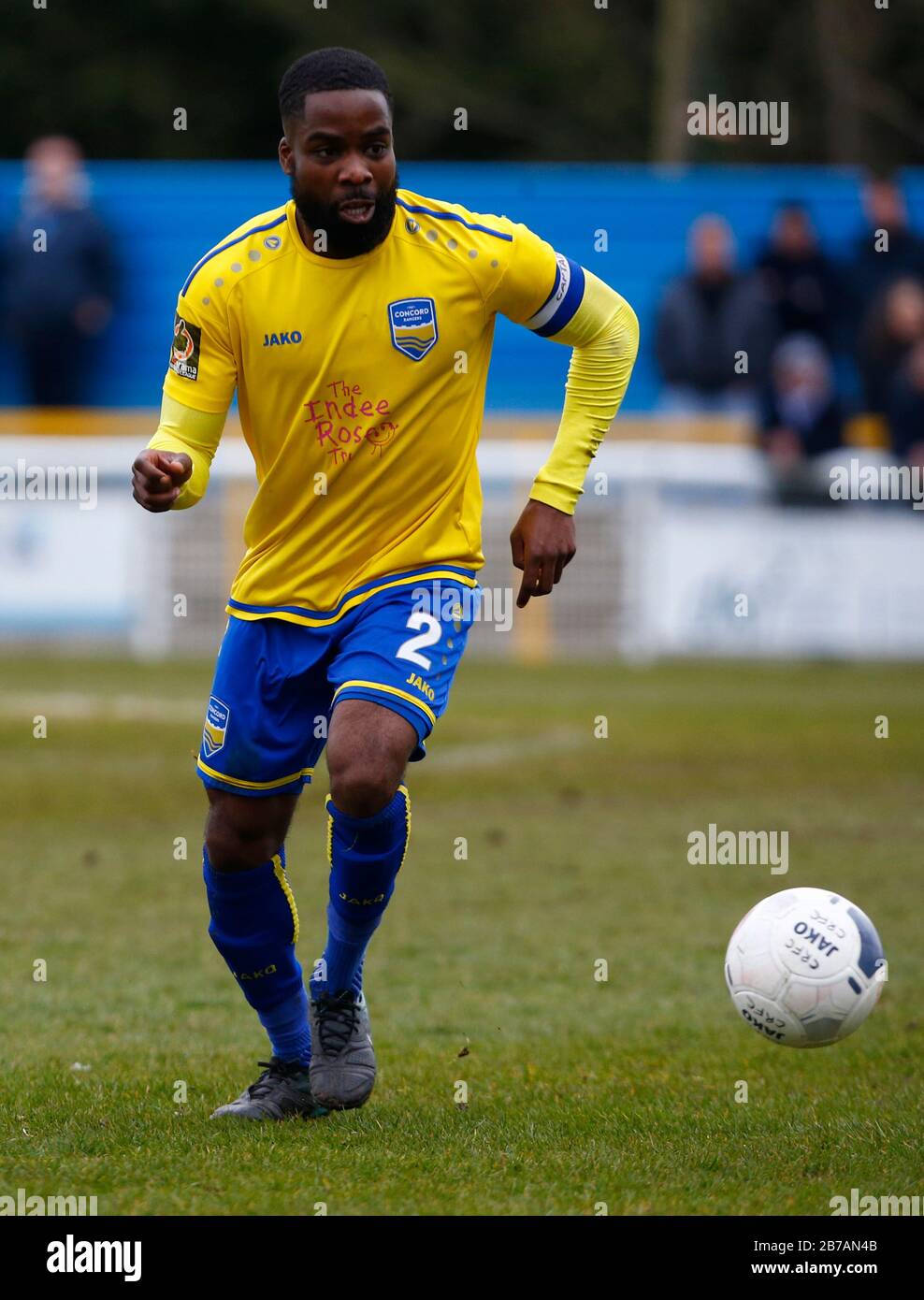 Canvey, Regno Unito. 14 Marzo 2020. David Olufemi di Concord Rangers in azione durante il Vanarama National League South Match tra Concord Rangers e Tonbridge Angels a Thames Road, Canvey Island, il 14 marzo 2020. Credit: Action Foto Sport/Alamy Live News Credit: Action Foto Sport/Alamy Live News Foto Stock