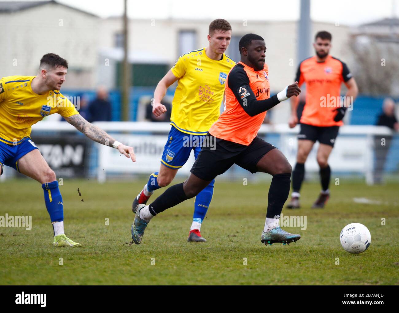 Canvey, Regno Unito. 14 Marzo 2020. Jason Williams di Tonbridge Angels in azione durante il Vanarama National League South Match tra Concord Rangers e Tonbridge Angels a Thames Road, Canvey Island, il 14 marzo 2020. Credit: Action Foto Sport/Alamy Live News Credit: Action Foto Sport/Alamy Live News Foto Stock