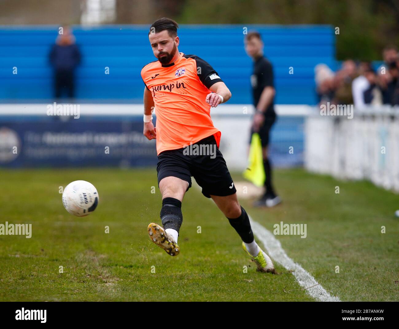 Canvey, Regno Unito. 14 Marzo 2020. Ben Greenhalgh di Tonbridge Angels in azione durante il Vanarama National League South Match tra Concord Rangers e Tonbridge Angels a Thames Road, Canvey Island, il 14 marzo 2020. Credit: Azione Foto Sport/Alamy Live News Foto Stock