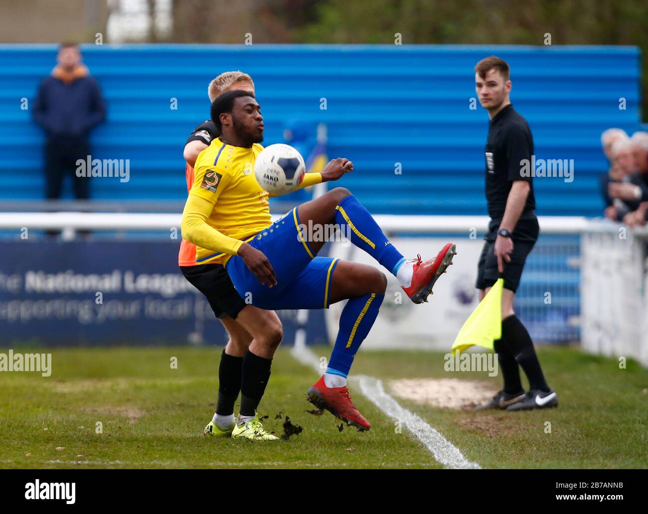 Canvey, Regno Unito. 14 Marzo 2020. Temi Babalola di Concord Rangers in azione durante il Vanarama National League South Match tra Concord Rangers e Tonbridge Angels a Thames Road, Canvey Island, il 14 marzo 2020. Credit: Azione Foto Sport/Alamy Live News Foto Stock