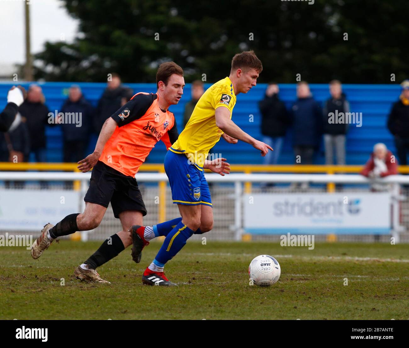 Canvey, Regno Unito. 14 Marzo 2020. Billy Roast di Concord Rangers in azione durante il Vanarama National League South Match tra Concord Rangers e Tonbridge Angels a Thames Road, Canvey Island, il 14 marzo 2020. Credit: Azione Foto Sport/Alamy Live News Foto Stock