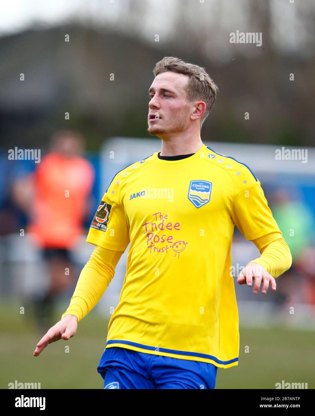 Canvey, Regno Unito. 14 Marzo 2020. Taylor Maloney di Concord Rangers in azione durante il Vanarama National League South Match tra Concord Rangers e Tonbridge Angels a Thames Road, Canvey Island, il 14 marzo 2020. Credit: Azione Foto Sport/Alamy Live News Foto Stock