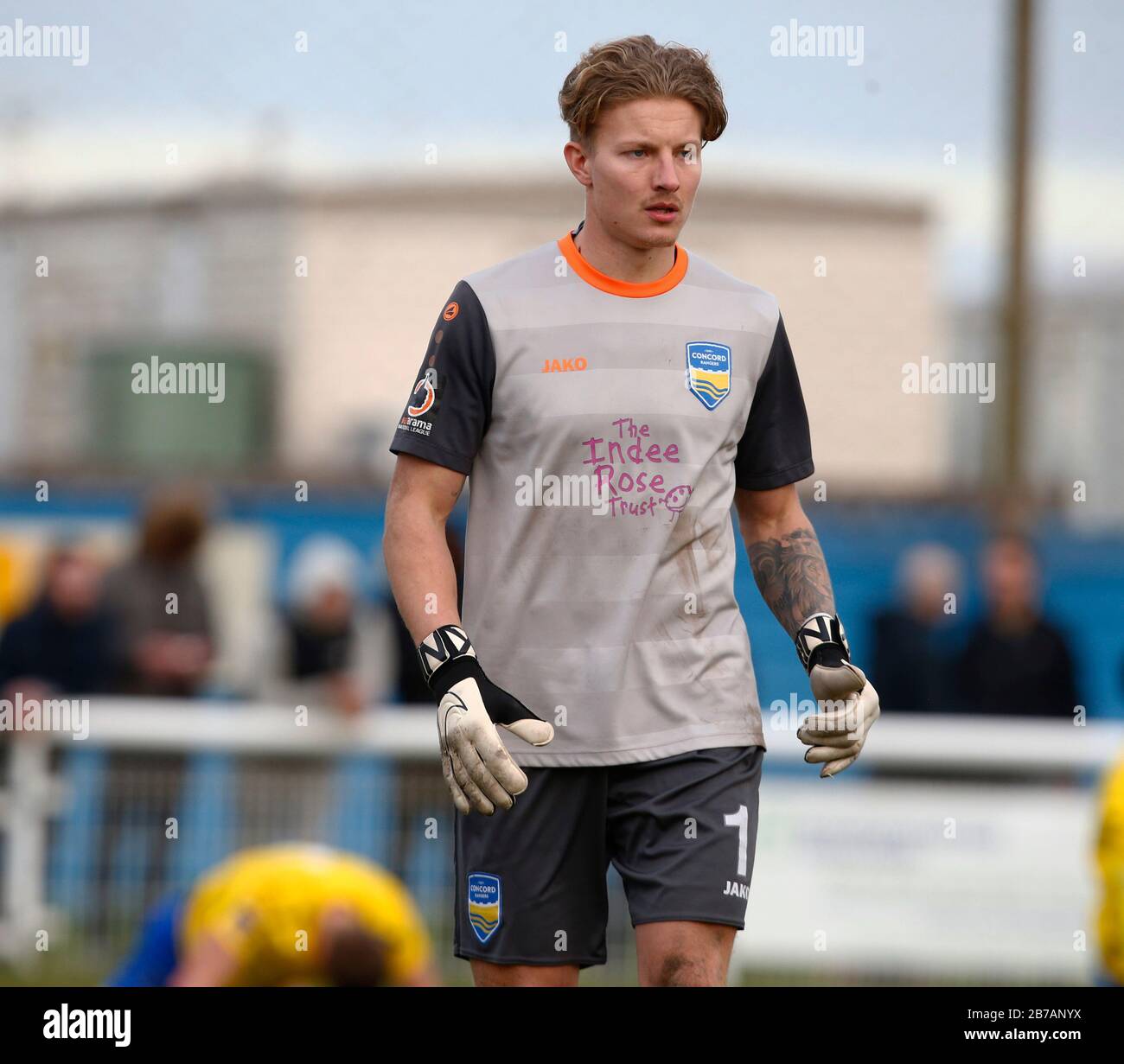 Canvey, Regno Unito. 14 Marzo 2020. Chris Haigh di Concord Rangers in azione durante il Vanarama National League South Match tra Concord Rangers e Tonbridge Angels a Thames Road, Canvey Island, il 14 marzo 2020. Credit: Azione Foto Sport/Alamy Live News Foto Stock