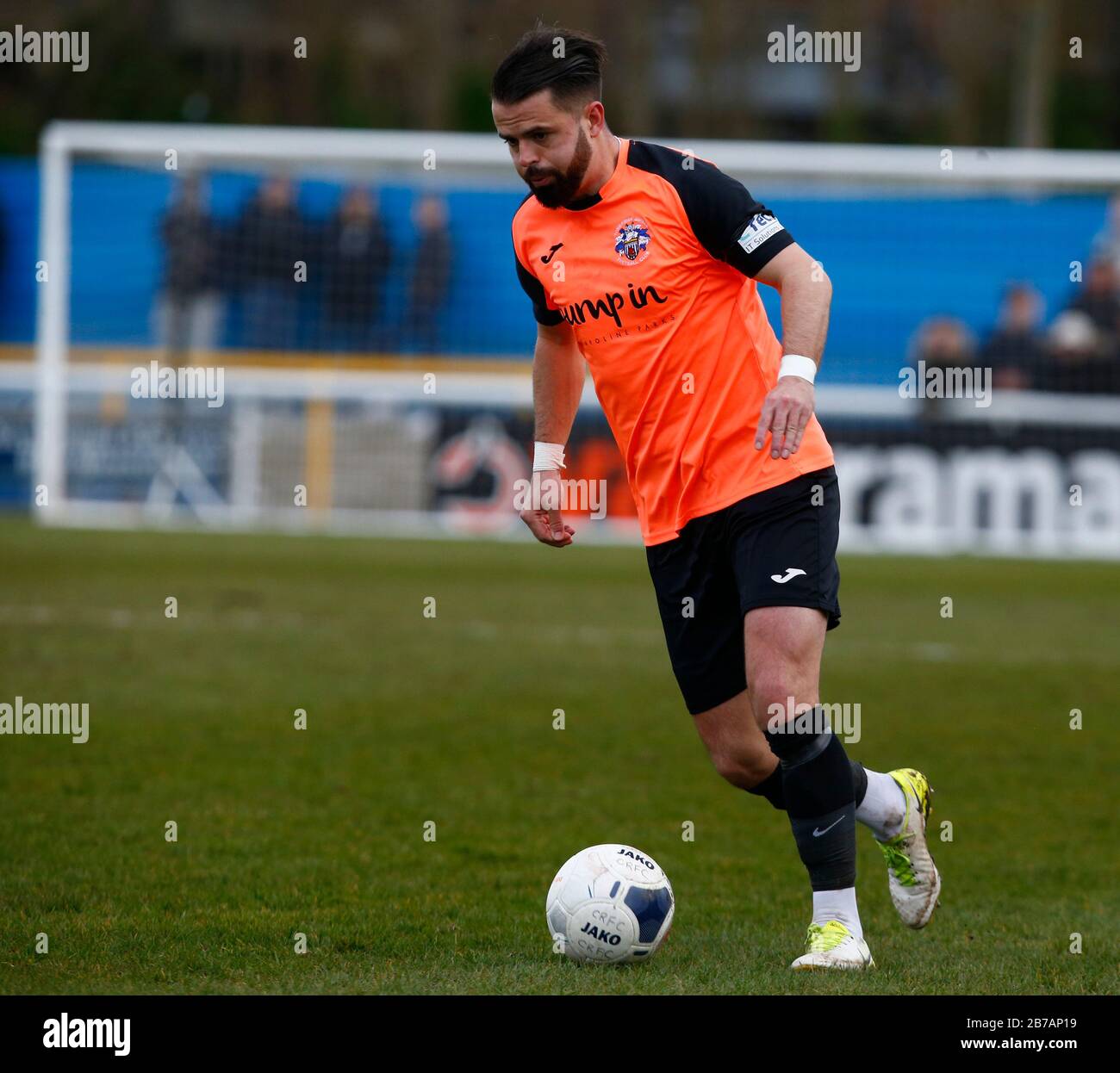 Canvey, Regno Unito. 14 Marzo 2020. Ben Greenhalgh di Tonbridge Angels in azione durante il Vanarama National League South Match tra Concord Rangers e Tonbridge Angels a Thames Road, Canvey Island, il 14 marzo 2020. Credit: Azione Foto Sport/Alamy Live News Foto Stock