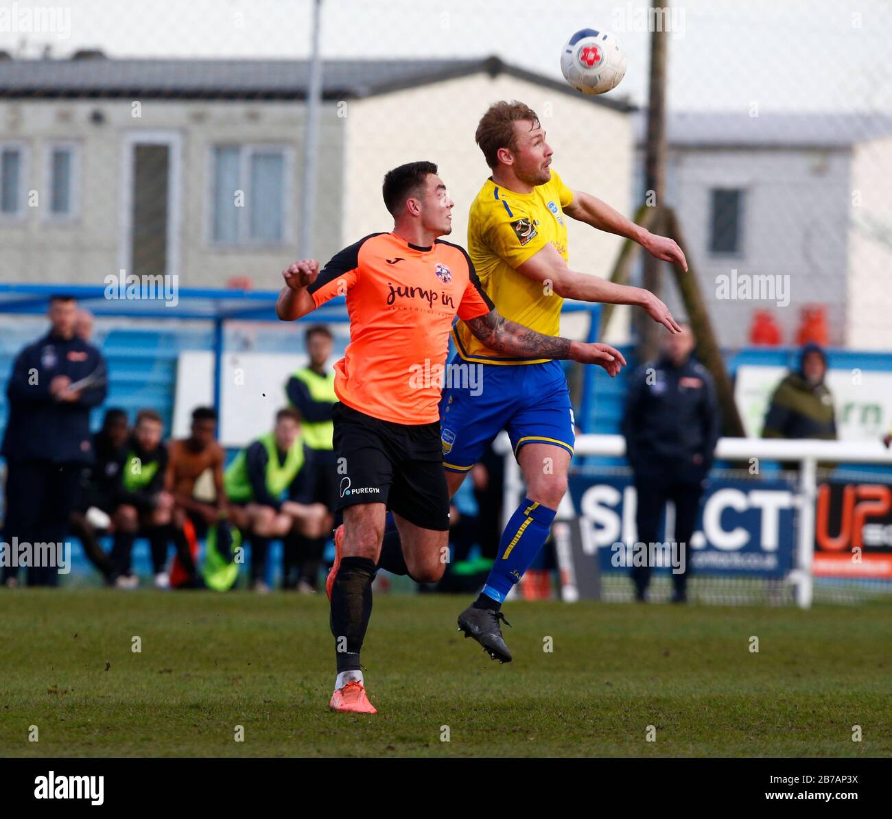 Canvey, Regno Unito. 14 Marzo 2020. Ryan Scott di Concord Rangers in azione durante il Vanarama National League South Match tra Concord Rangers e Tonbridge Angels a Thames Road, Canvey Island, il 14 marzo 2020. Credit: Azione Foto Sport/Alamy Live News Foto Stock
