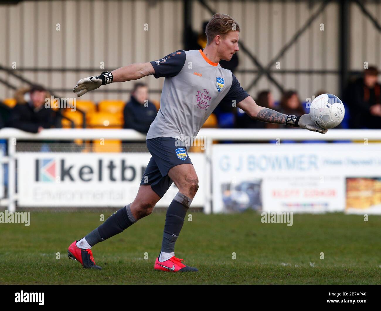 Canvey, Regno Unito. 14 Marzo 2020. Chris Haigh di Concord Rangers in azione durante il Vanarama National League South Match tra Concord Rangers e Tonbridge Angels a Thames Road, Canvey Island, il 14 marzo 2020. Credit: Azione Foto Sport/Alamy Live News Foto Stock