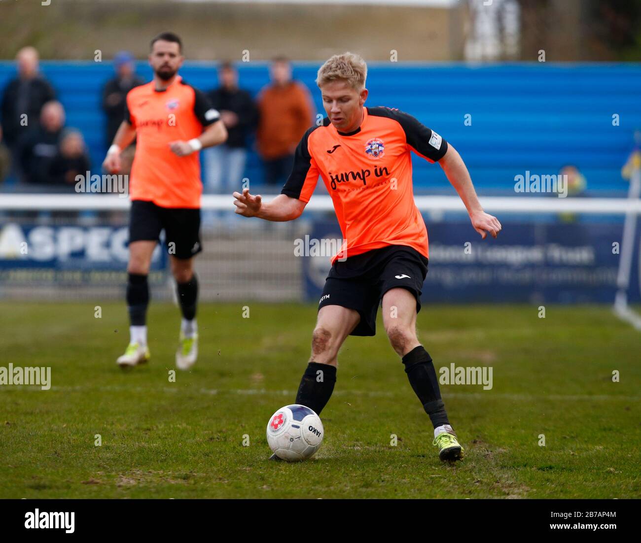Canvey, Regno Unito. 14 Marzo 2020. Alex Bentley di Tonbridge Angels in azione durante il Vanarama National League South Match tra Concord Rangers e Tonbridge Angels a Thames Road, Canvey Island, il 14 marzo 2020. Credit: Azione Foto Sport/Alamy Live News Foto Stock