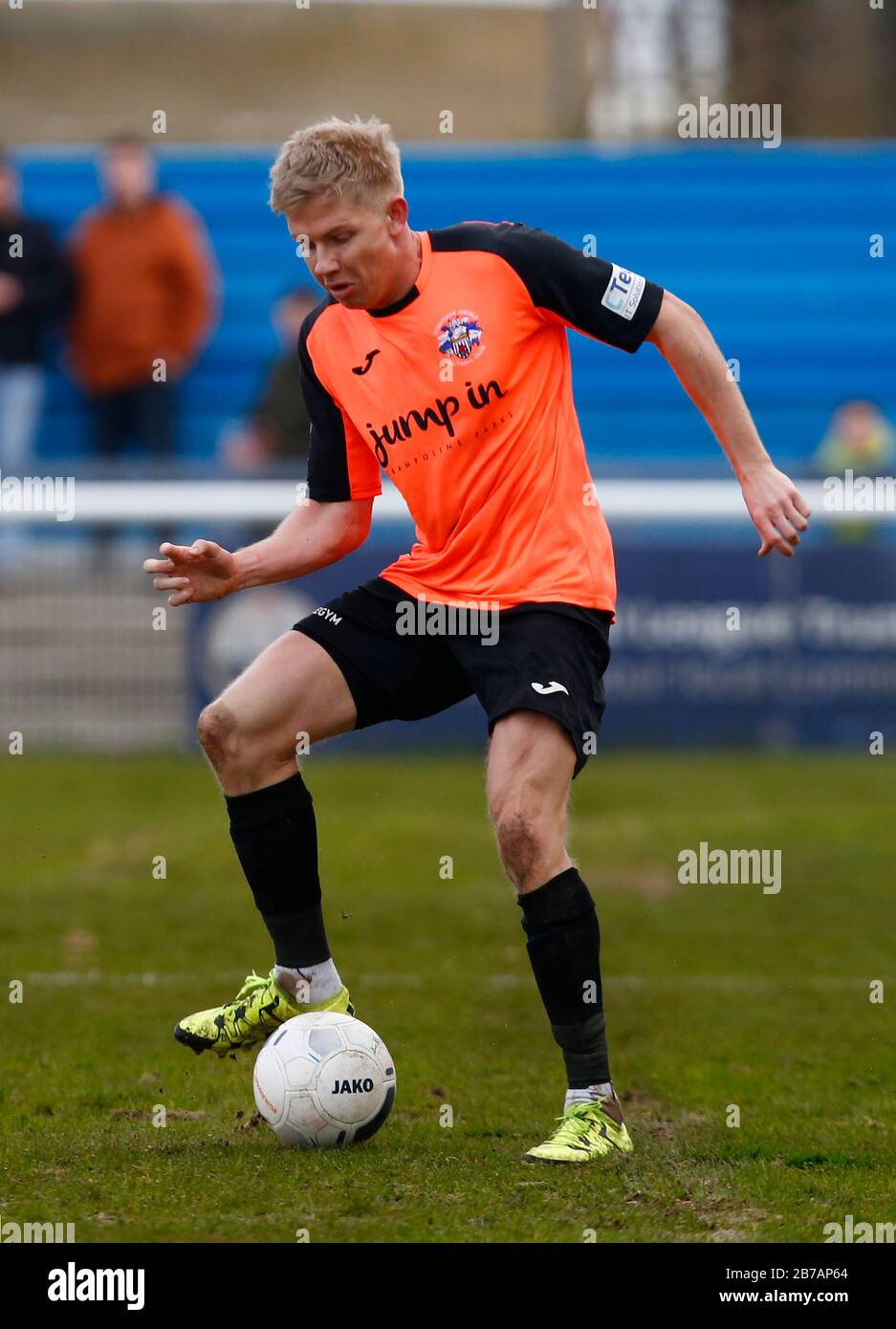 Canvey, Regno Unito. 14 Marzo 2020. Alex Bentley di Tonbridge Angels in azione durante il Vanarama National League South Match tra Concord Rangers e Tonbridge Angels a Thames Road, Canvey Island, il 14 marzo 2020. Credit: Azione Foto Sport/Alamy Live News Foto Stock