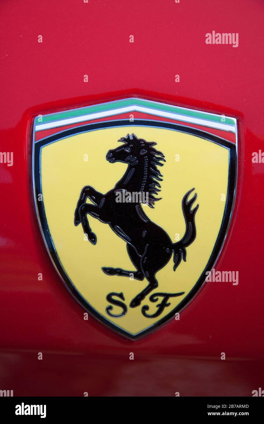 Auto Ferrari badge Foto Stock