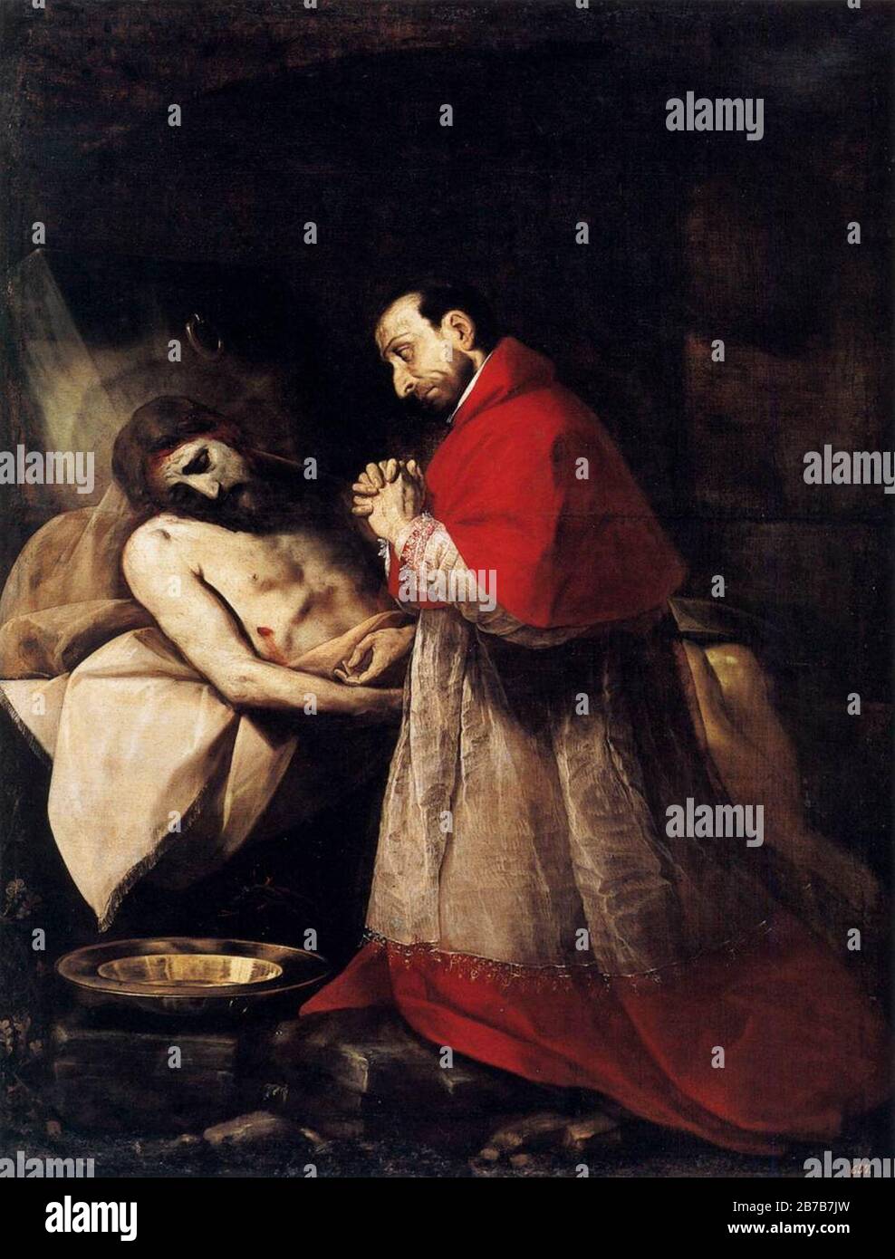 Giovanni Battista Crespi - San Carlo Borromeo Adorando Cristo Foto Stock