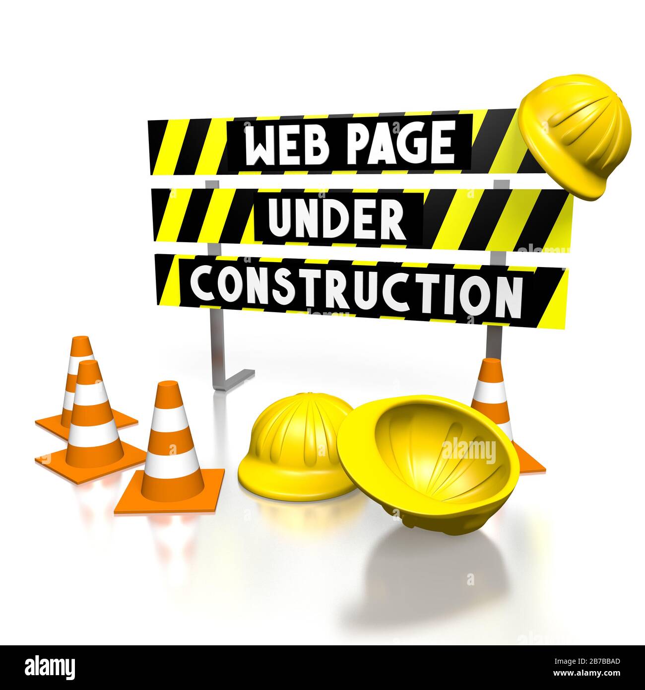 Concetto di costruzione di pagine Web 3D Foto Stock