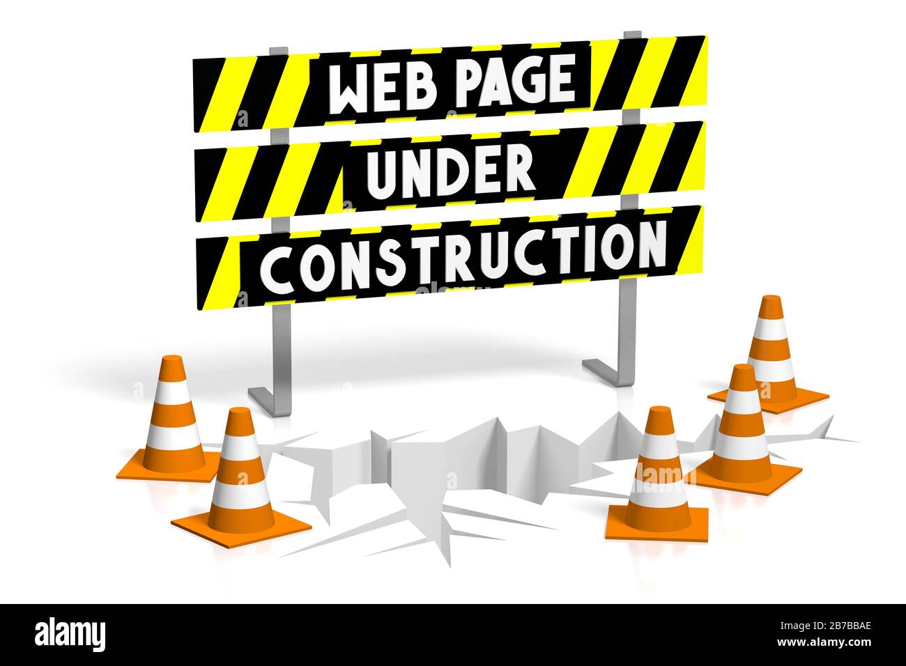 Concetto di costruzione di pagine Web 3D Foto Stock