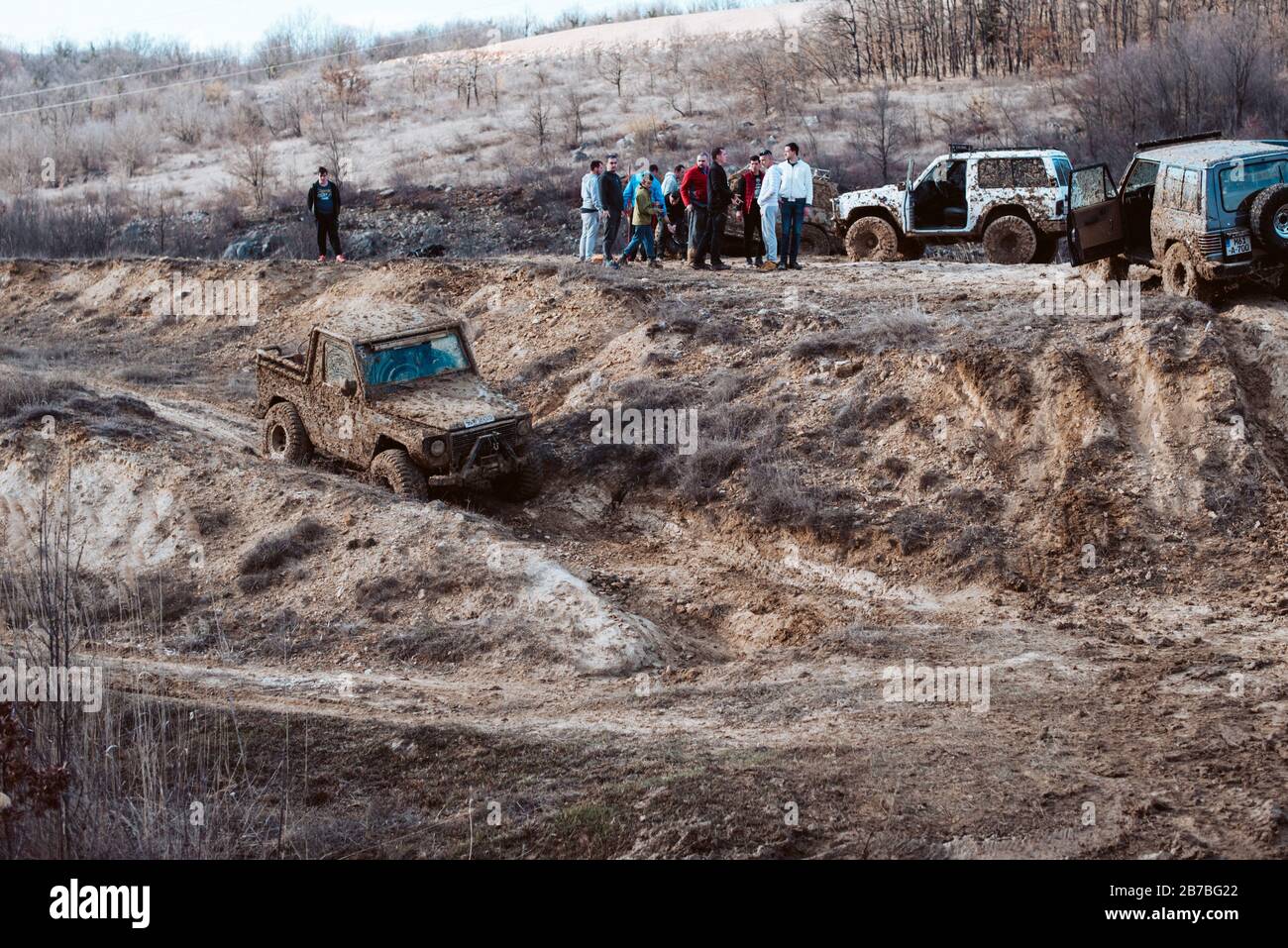 Offroad con fango pubblico 4x4. Sport e attività Foto Stock