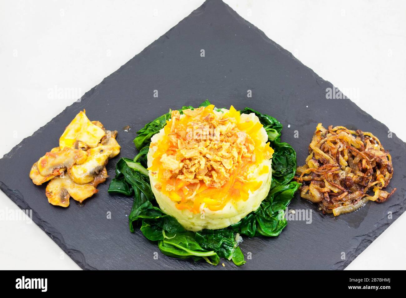Piatti vegetariani e vegani sani e gustosi Foto Stock
