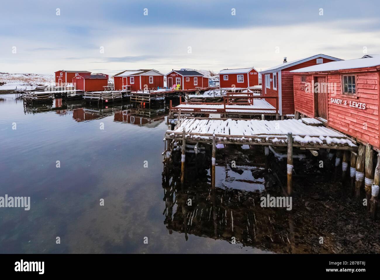 Palcoscenici di pesca con aragoste a Champney's West, ora parte della città di Trinità Bight, a Newfoundland, Canada[Nessun rilascio di proprietà; disponibile fo Foto Stock