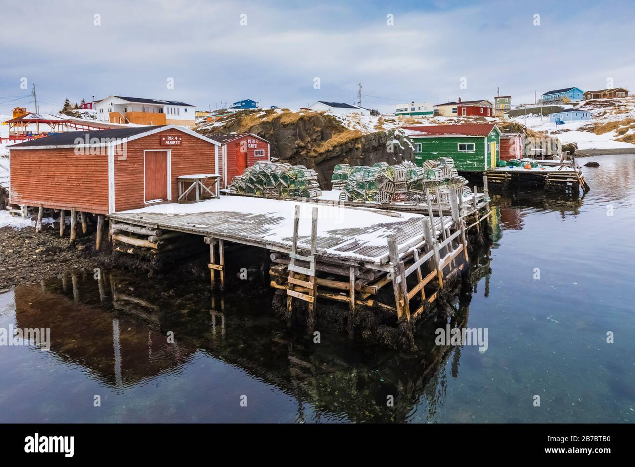 Palcoscenici di pesca con aragoste a Champney's West, ora parte della città di Trinità Bight, a Newfoundland, Canada[Nessun rilascio di proprietà; disponibile fo Foto Stock