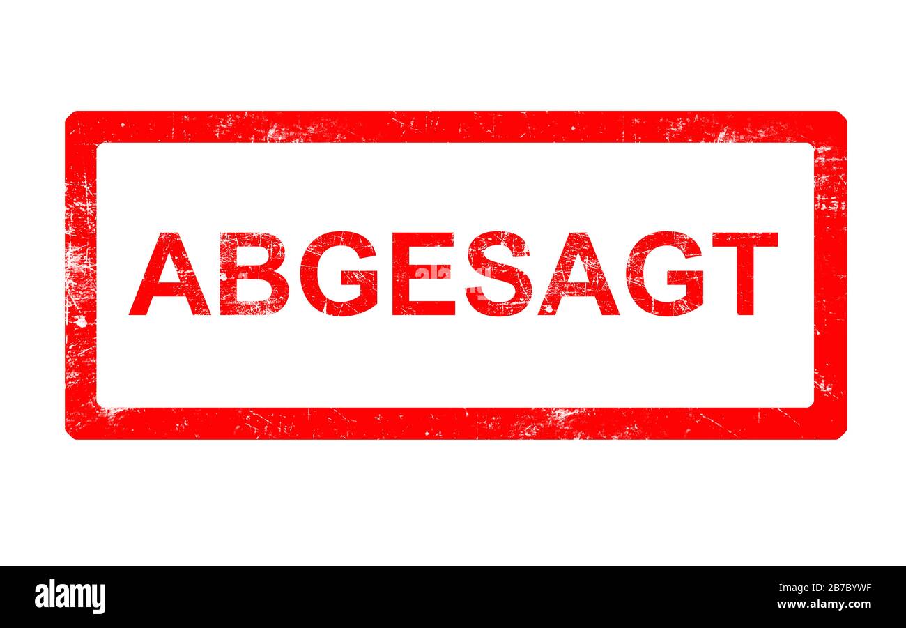 Roter Stempel abgesagt -engl. Timbro rosso annullato Foto Stock