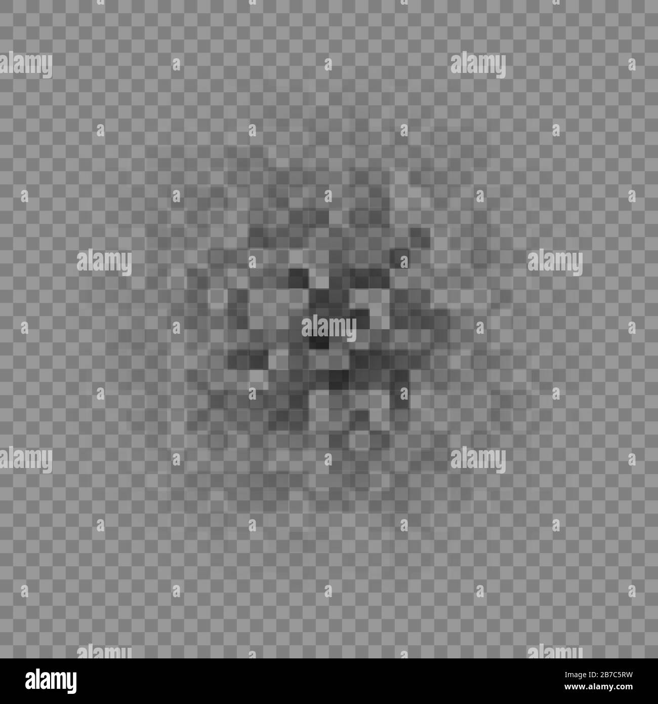 Dati censurati. Area di sfocatura pixel. Contenuti privati. Mosaico grigio di censura. Illustrazione vettoriale isolata su sfondo trasparente Illustrazione Vettoriale