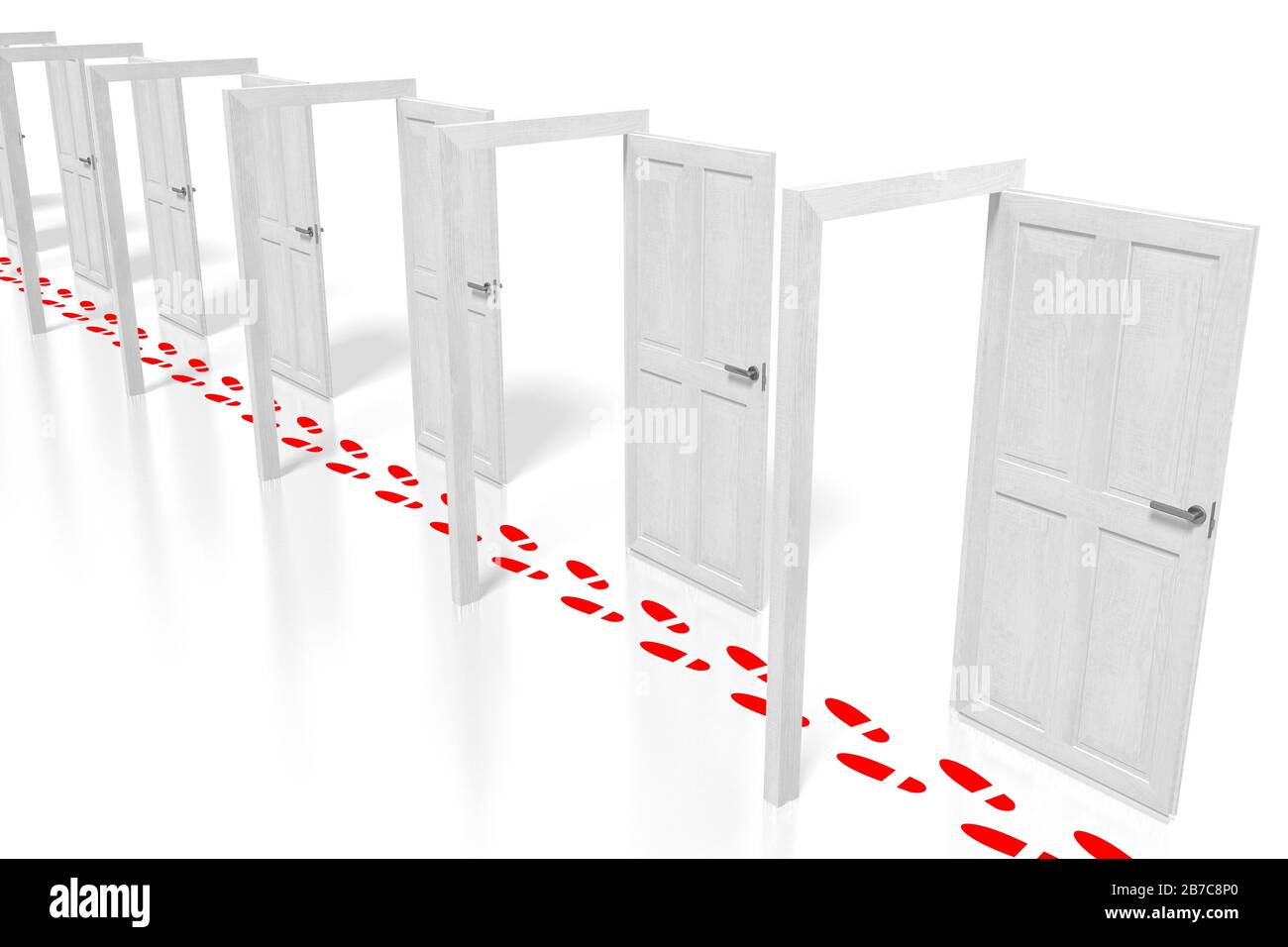 Porte 3D in fila Foto Stock