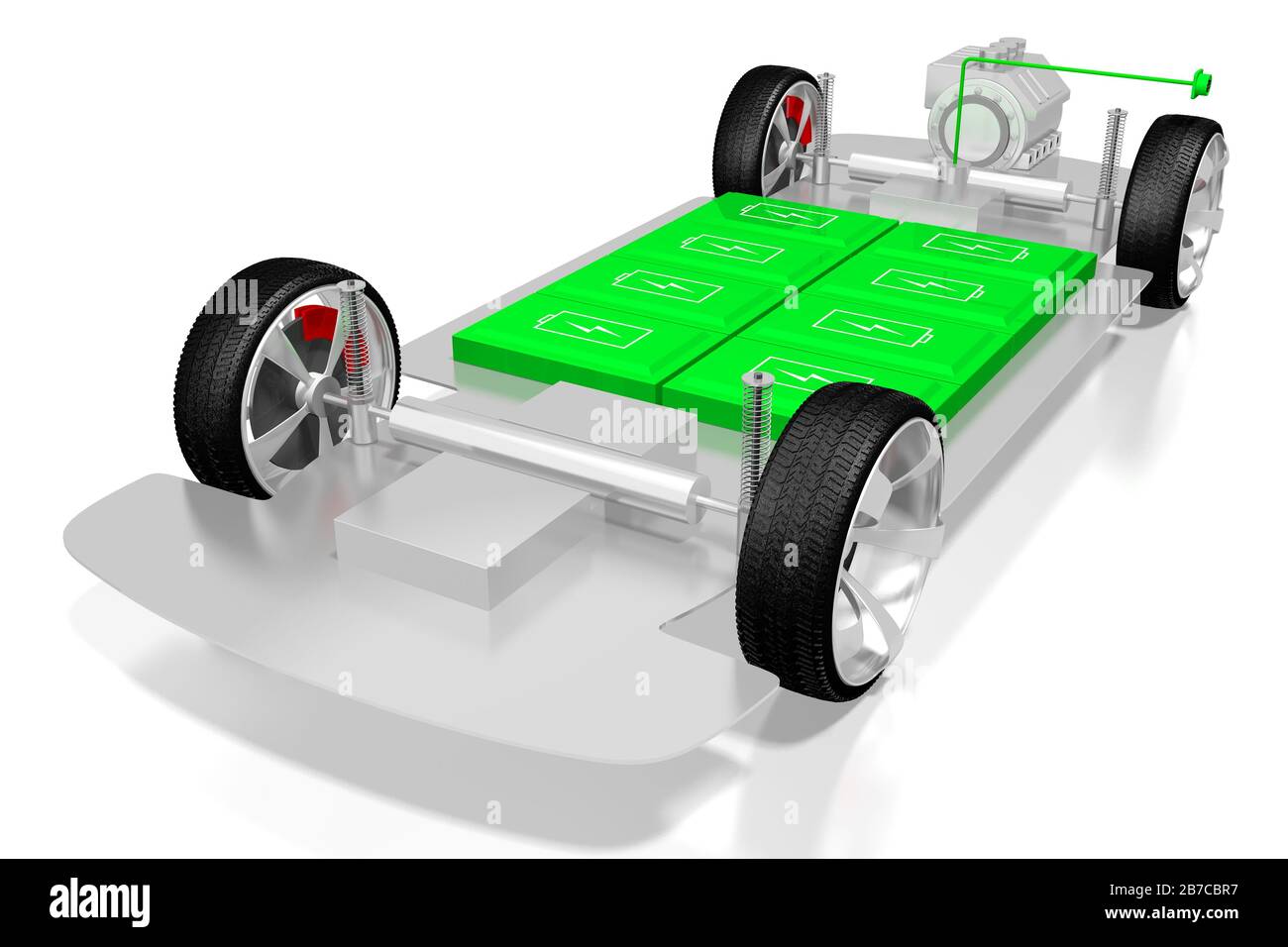 Auto elettrica/veicolo elettrico - concetto di mobilità elettronica. Rendering 3D Foto Stock