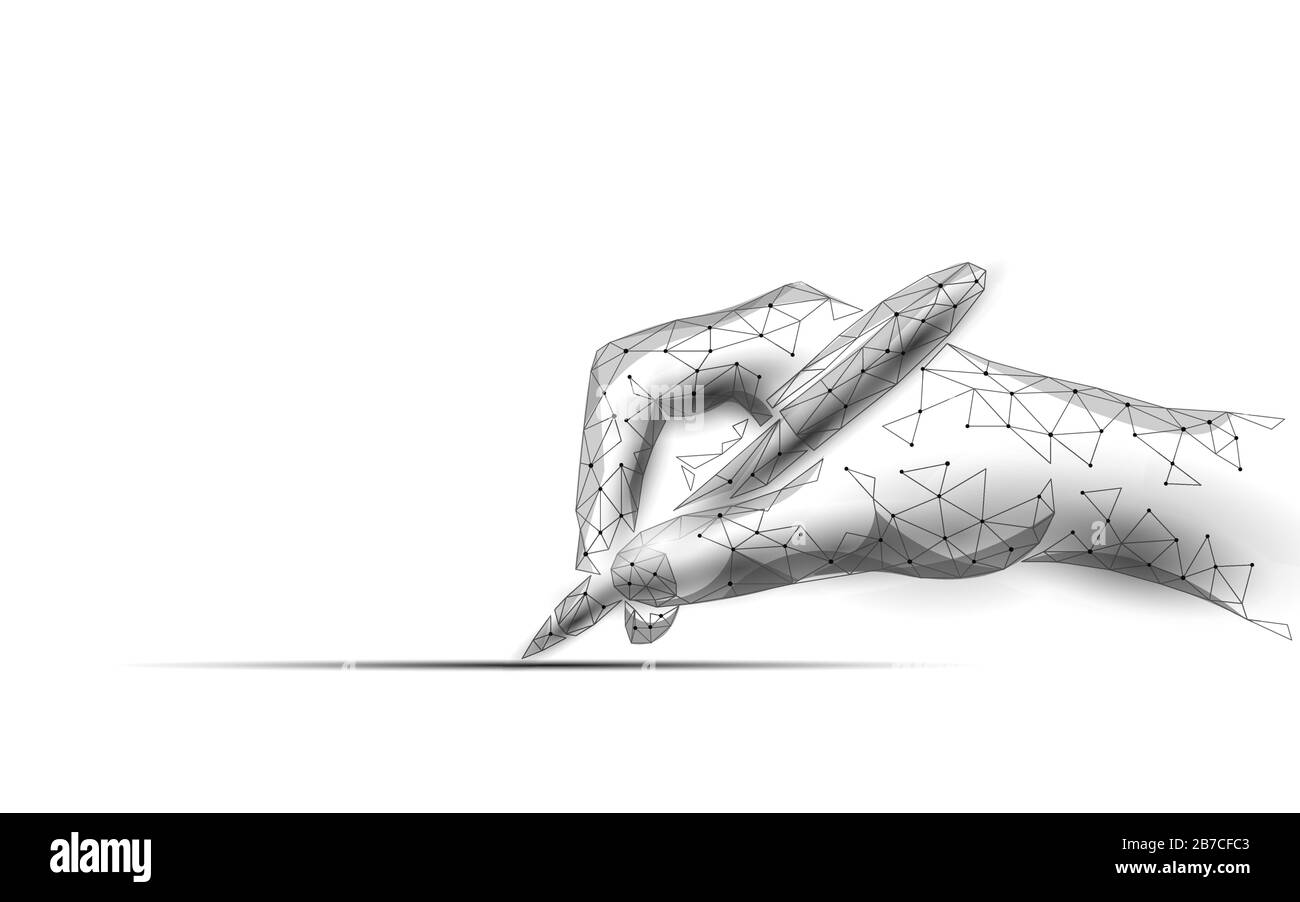 Concetto di scrittura della firma digitale 3D. L'uomo d'affari può firmare sul terminale touch screen del tablet. Disegno di sicurezza dei dati Internet della penna digitale in linea Illustrazione Vettoriale