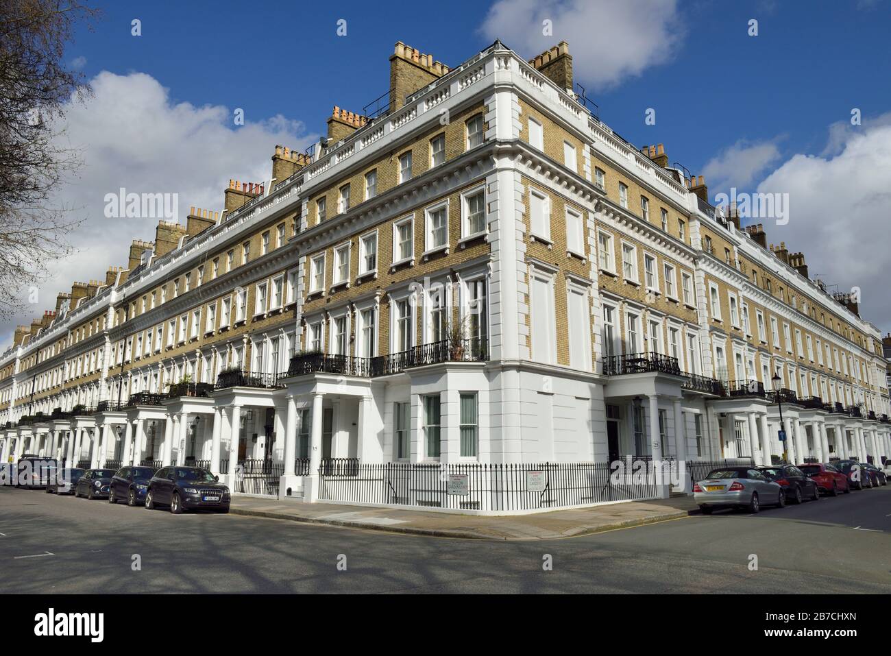 Residenze A Schiera, Onslow Gardens, South Kensington, Londra, Regno Unito Foto Stock