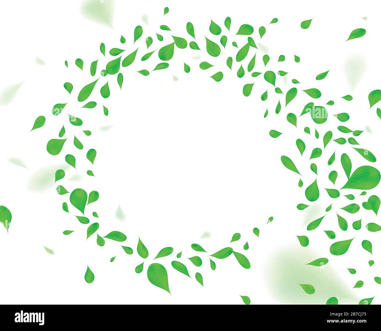 Vorticoso verde fronde nel vento. Illustrazione Vettoriale