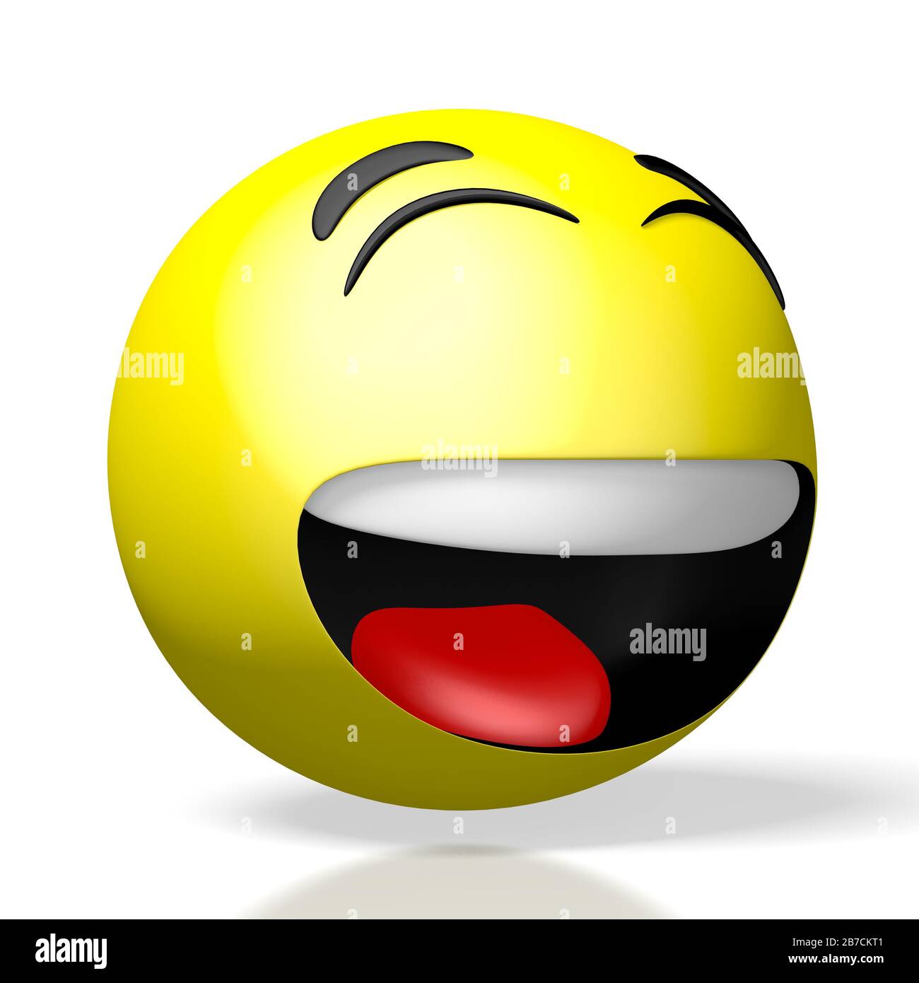 Emoticon ridente - rendering 3D Foto Stock