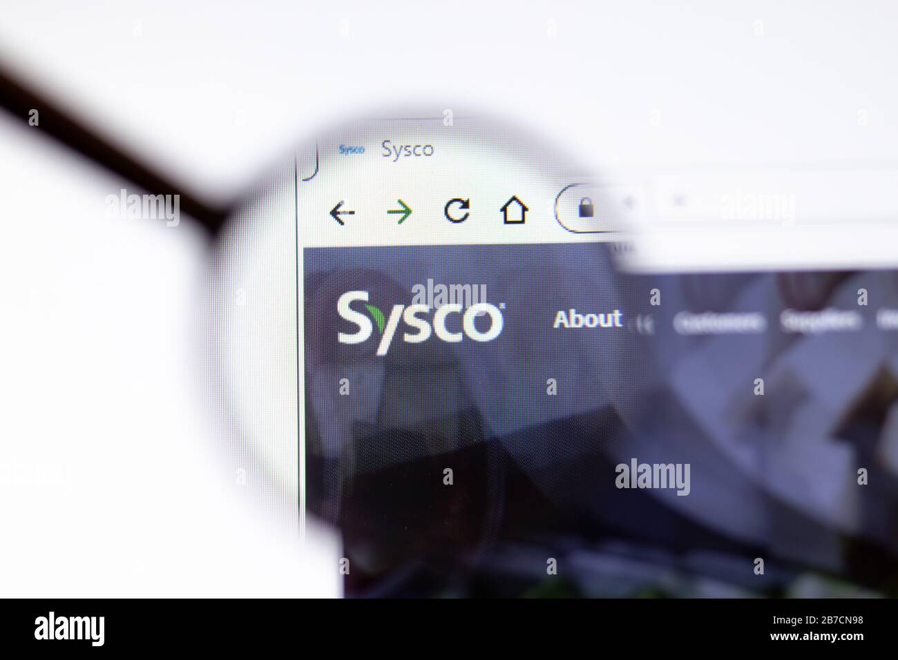 Los Angeles, California, USA - 15 Marzo 2020: Icona Sysco sulla pagina del sito. Sysco.com logo visibile sullo schermo, editoriale illustrativo Foto Stock