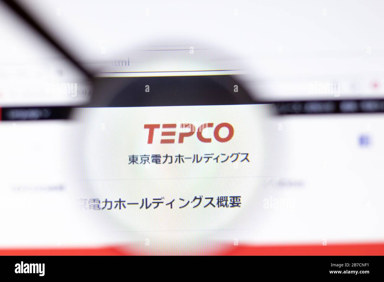 Los Angeles, California, USA - 15 Marzo 2020: Icona Tokyo Electric Power TEPCO sulla pagina del sito. Tepco.co.jp logo visibile sullo schermo Foto Stock