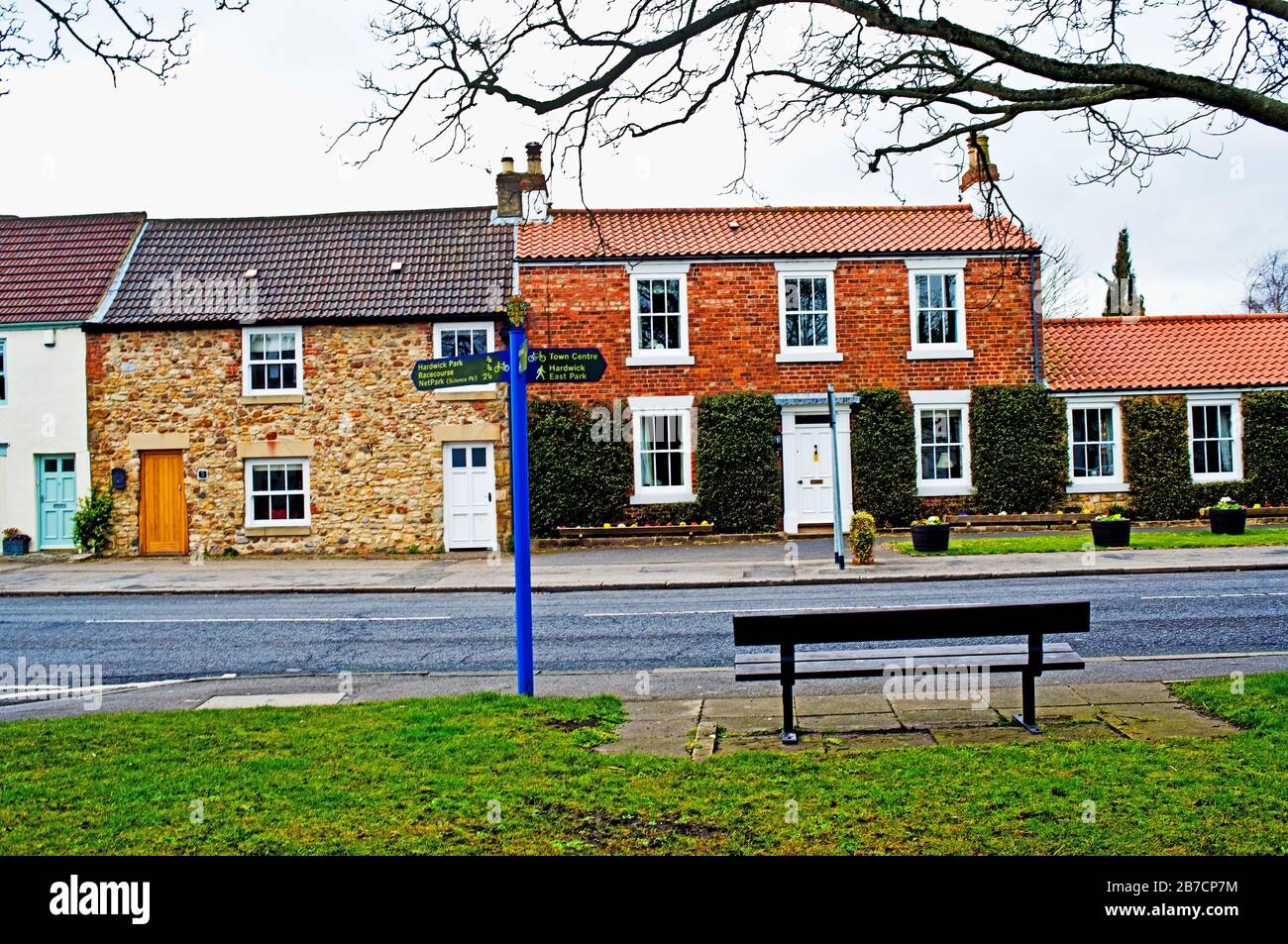 Cottages, Sedgefield, Stockton on Tees, Cleveland, Inghilterra Foto Stock