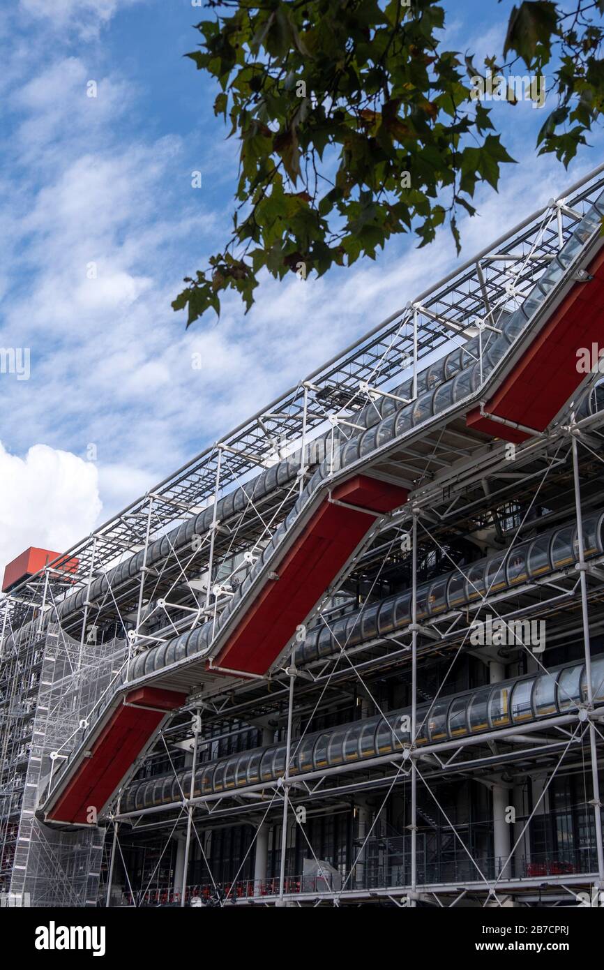 Esterno Centre Pompidou a Parigi, Francia, Europa Foto Stock