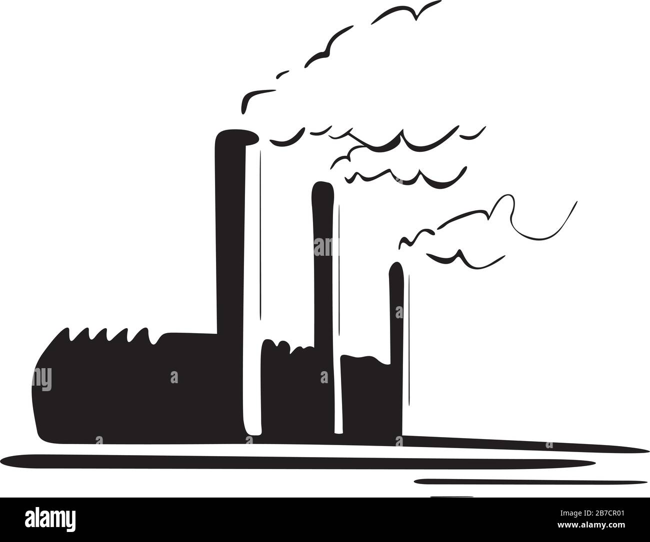 fabbriche che inquinano l'ambiente Illustrazione Vettoriale