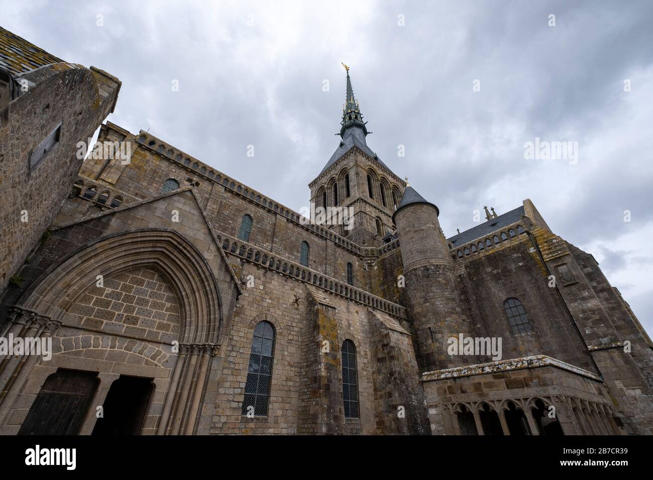 Mont Saint Michel, in Normandia, Francia, Europa Foto Stock