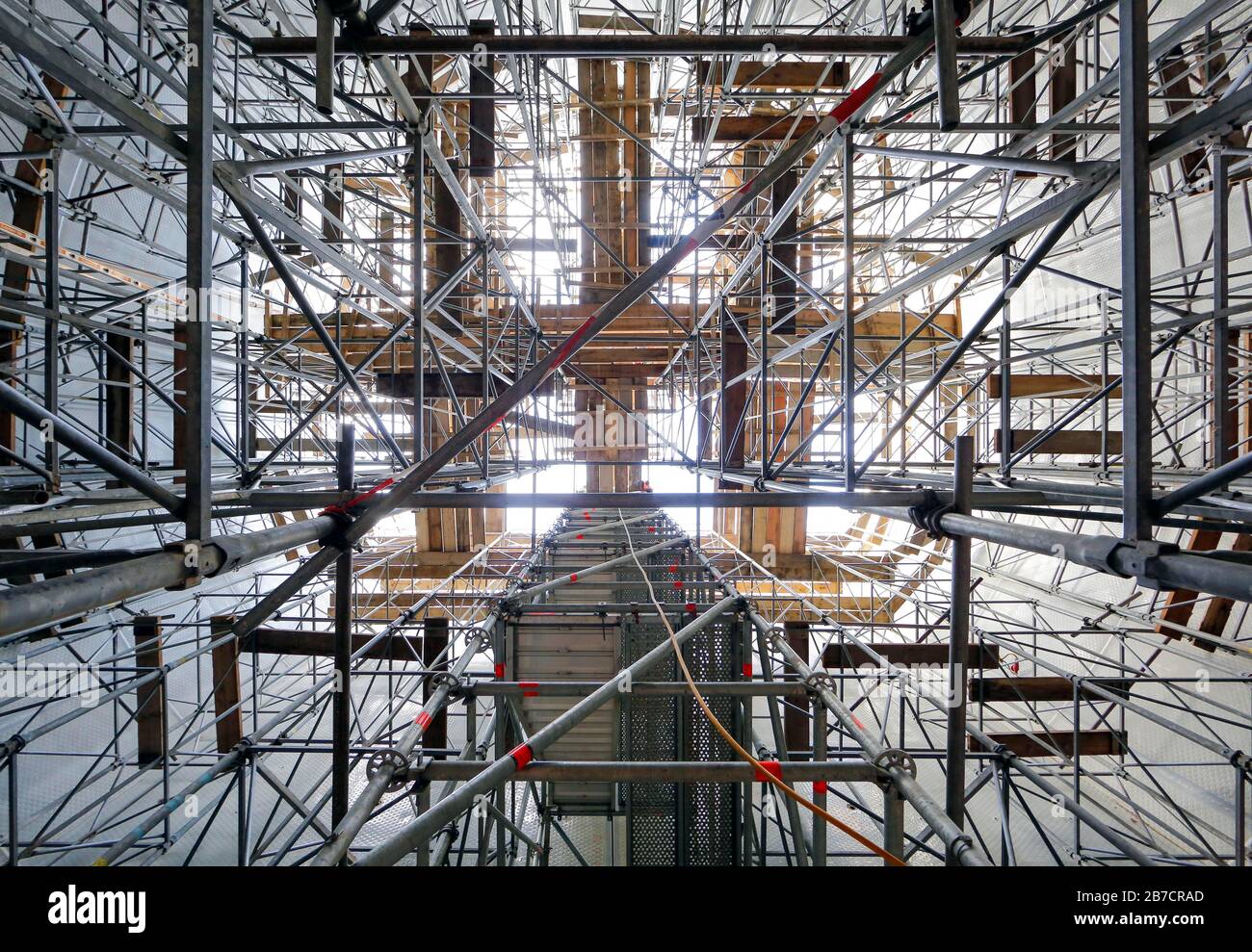 Impalcature in reti fognarie, trasformazione Emscher, zona Ruhr, Renania settentrionale-Vestfalia, Germania Foto Stock