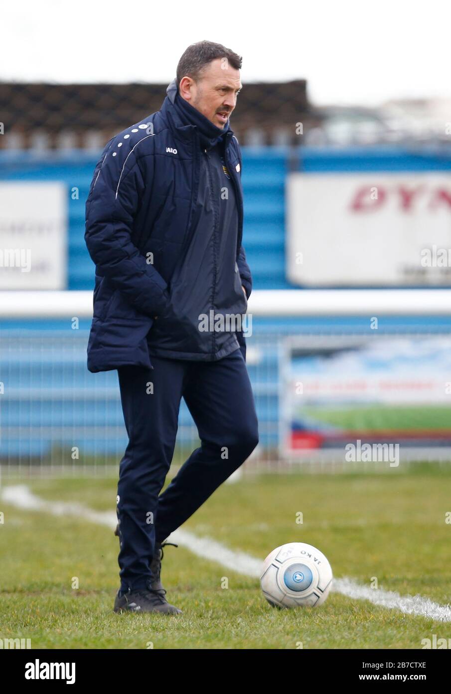 Danny Scopes manager di Concord Rangers durante la Vanarama National League South Match tra Concord Rangers e Tonbridge Angels a Thames Road, C. Foto Stock