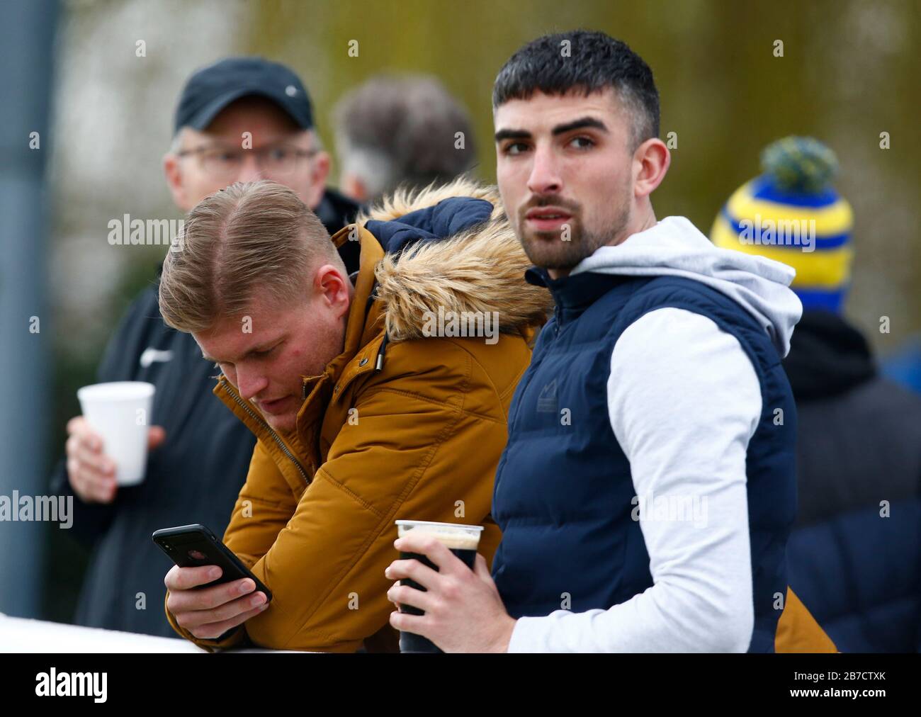 I Fan di Concord Rangers durante la partita Sud della Vanarama National League tra Concord Rangers e Tonbridge Angels a Thames Road, Canvey Island, on t Foto Stock