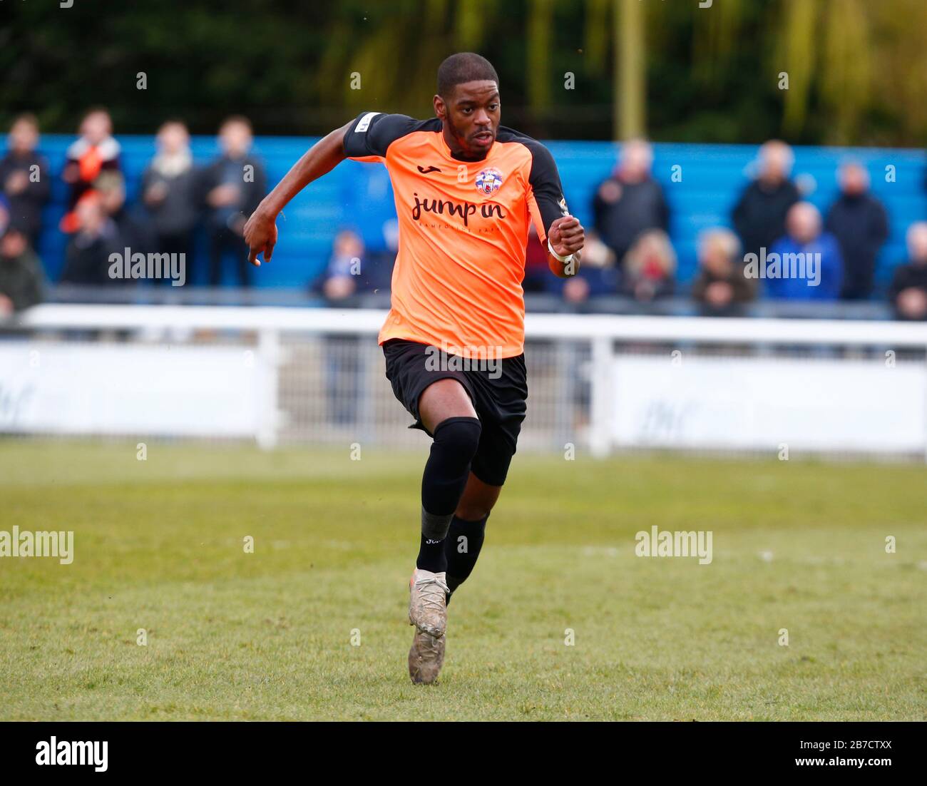 Decarrey Sheriff di Concord Rangers in azione durante la Vanarama National League South Match tra Concord Rangers e Tonbridge Angels al Tamigi R. Foto Stock