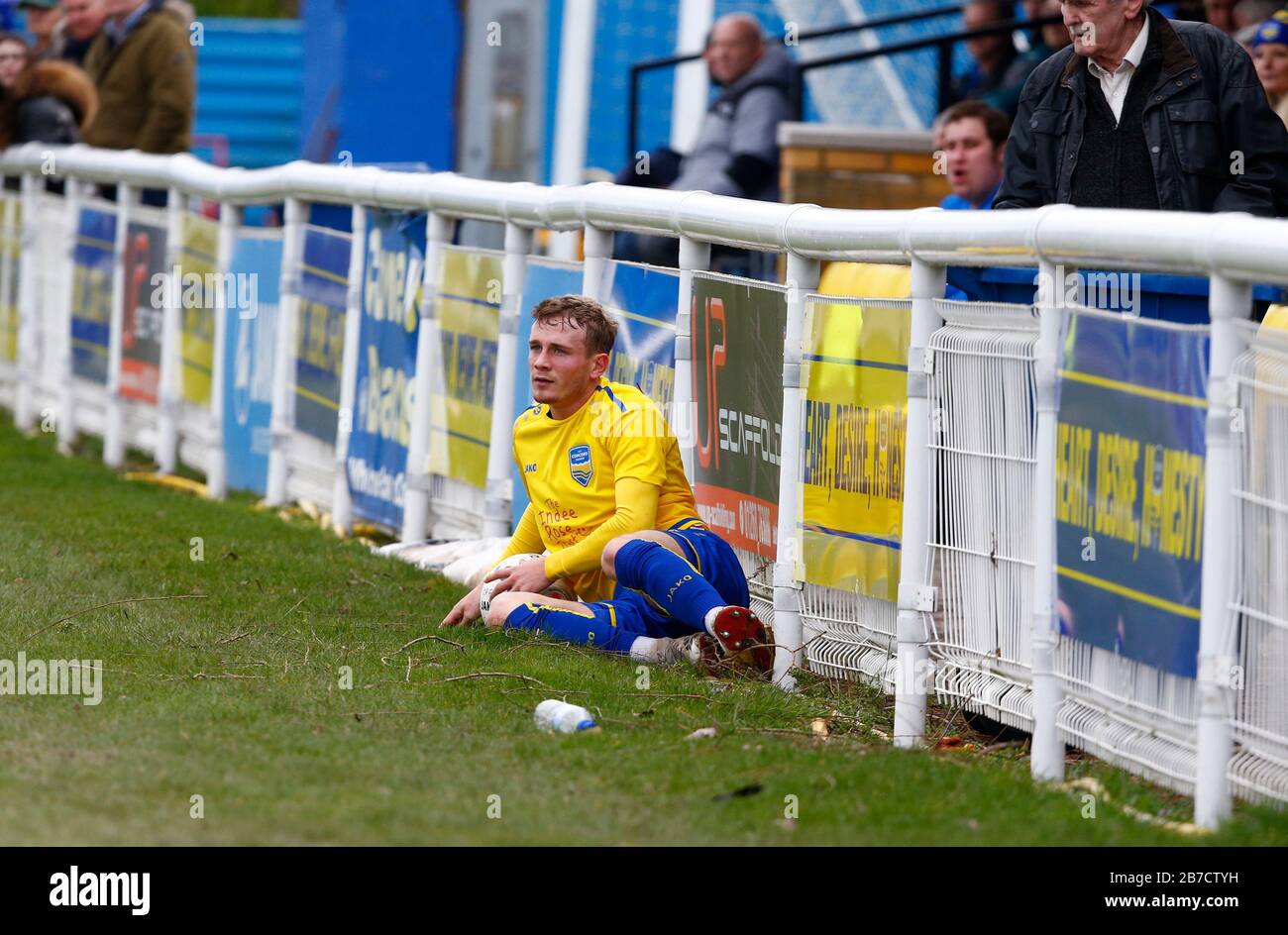 Taylor Maloney di Concord Rangers in azione durante la Vanarama National League South Match tra Concord Rangers e Tonbridge Angels a Thames Roa Foto Stock