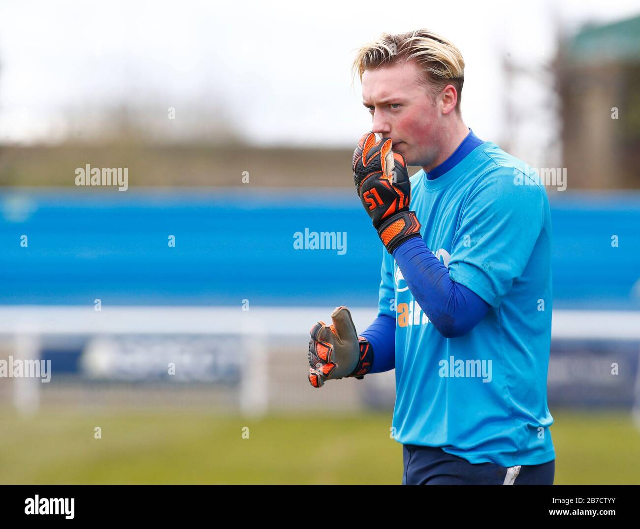 DaN Confrey di Concord Rangers durante il Vanarama National League South Match tra Concord Rangers e Tonbridge Angels a Thames Road, Canvey È Foto Stock