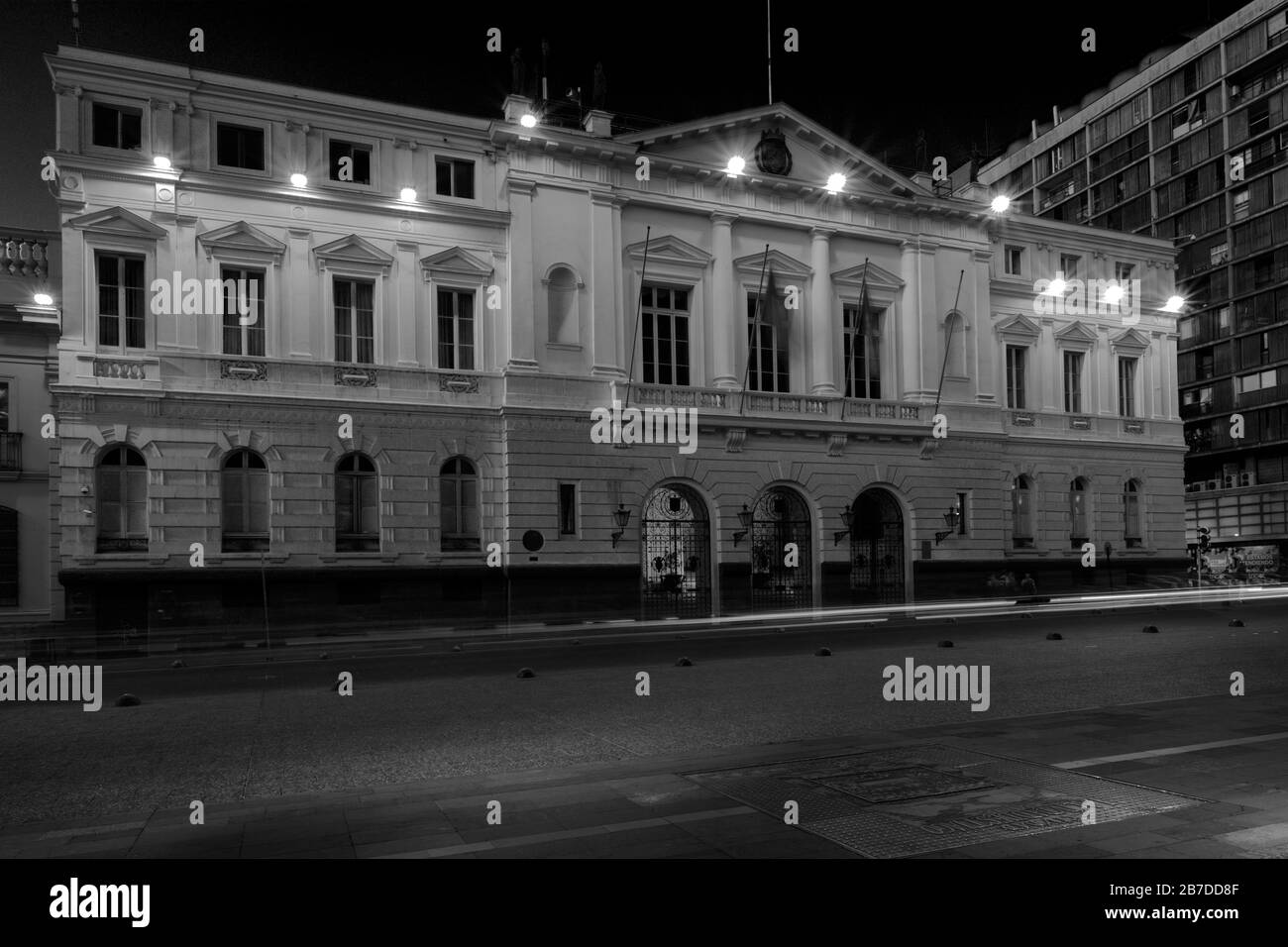 Il comune di Santiago ingegneria in transito edificio, Plaza de Armas, Metropolitan Regione, Santiago City, Cile Foto Stock