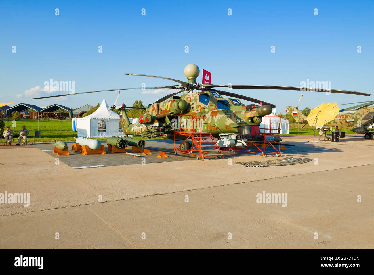 ZHUKOVSKY, RUSSIA - 30 AGOSTO 2019: Elicottero mi-28NE "Notturno Hunter" - elicottero d'attacco russo sullo spettacolo aereo MAKS-2019 Foto Stock