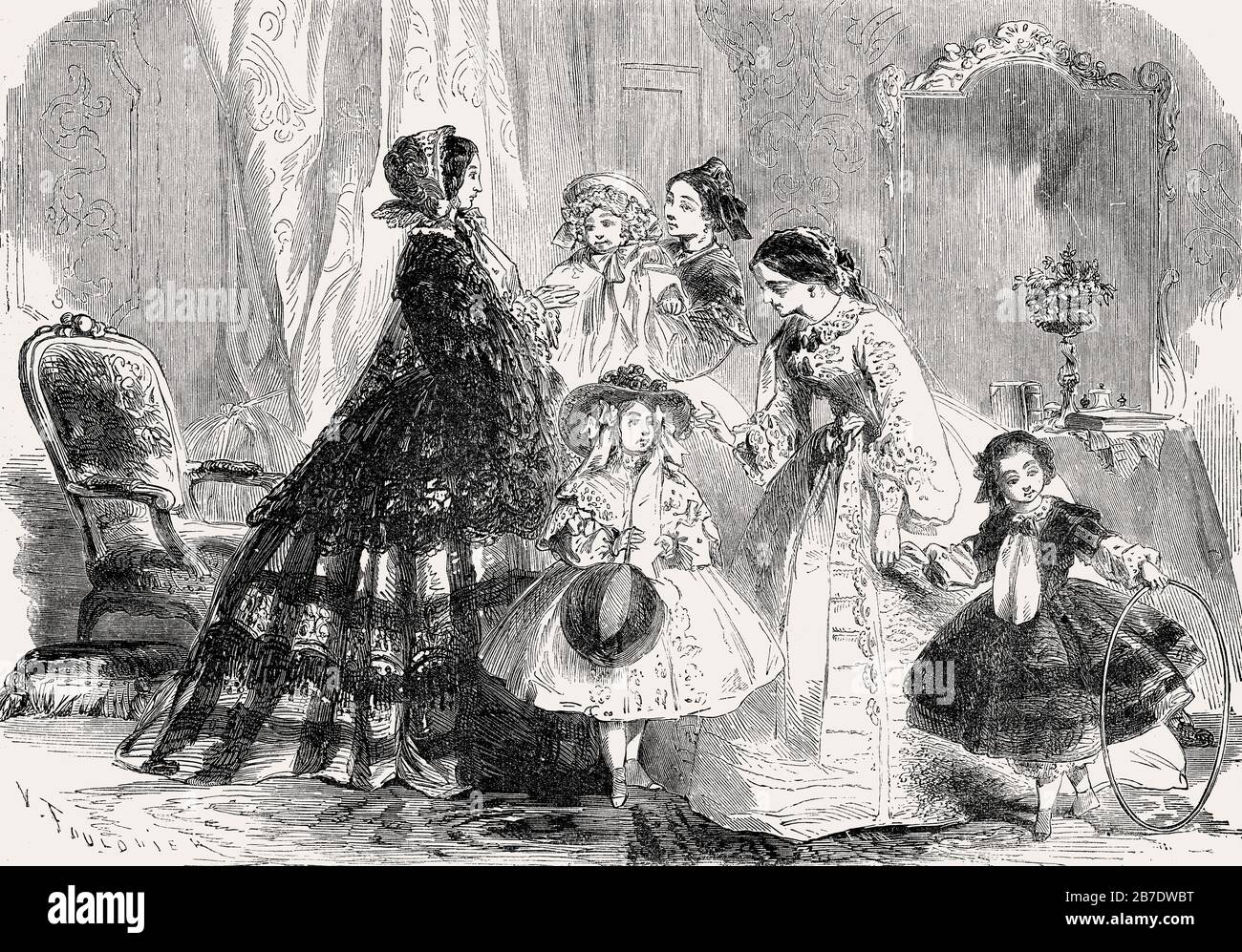 Moda parigina, 1857 Foto Stock
