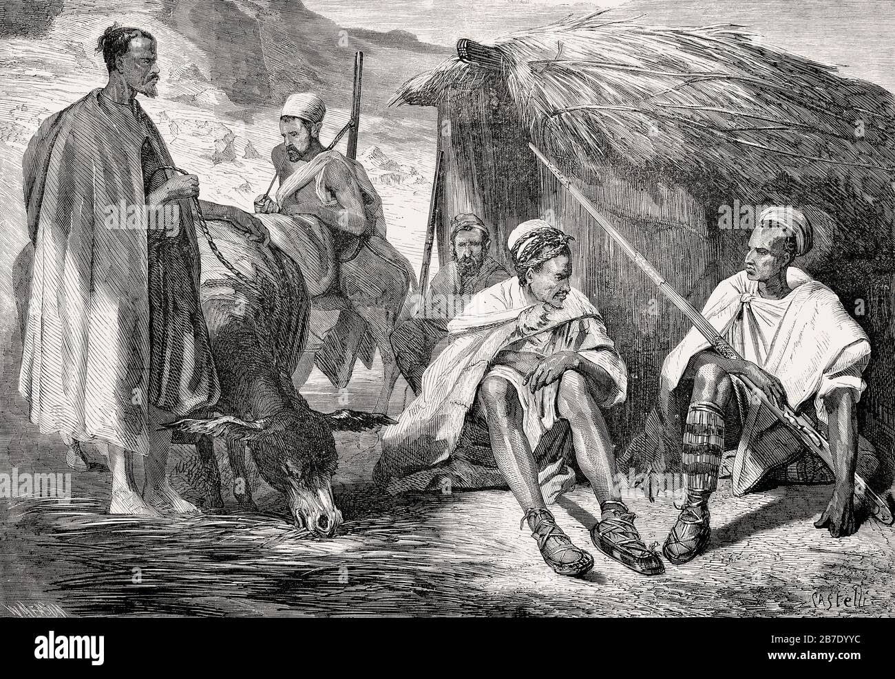 Il popolo Kabyle, il popolo berbero e il gruppo etnico indigeno a Kabylia nel nord dell'Algeria, 1857 Foto Stock
