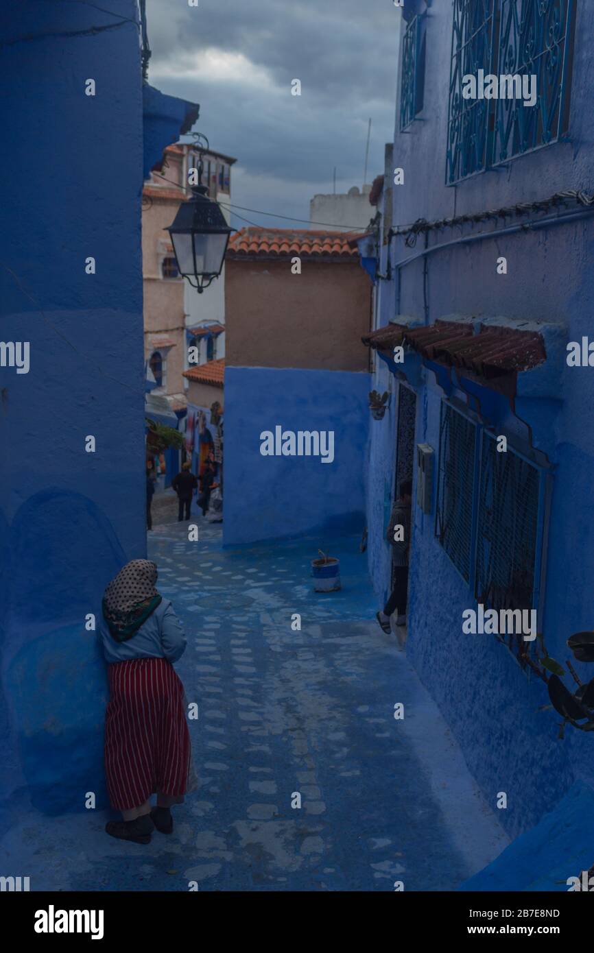 Chefchaouen la ciudad azul - la città blu Foto Stock